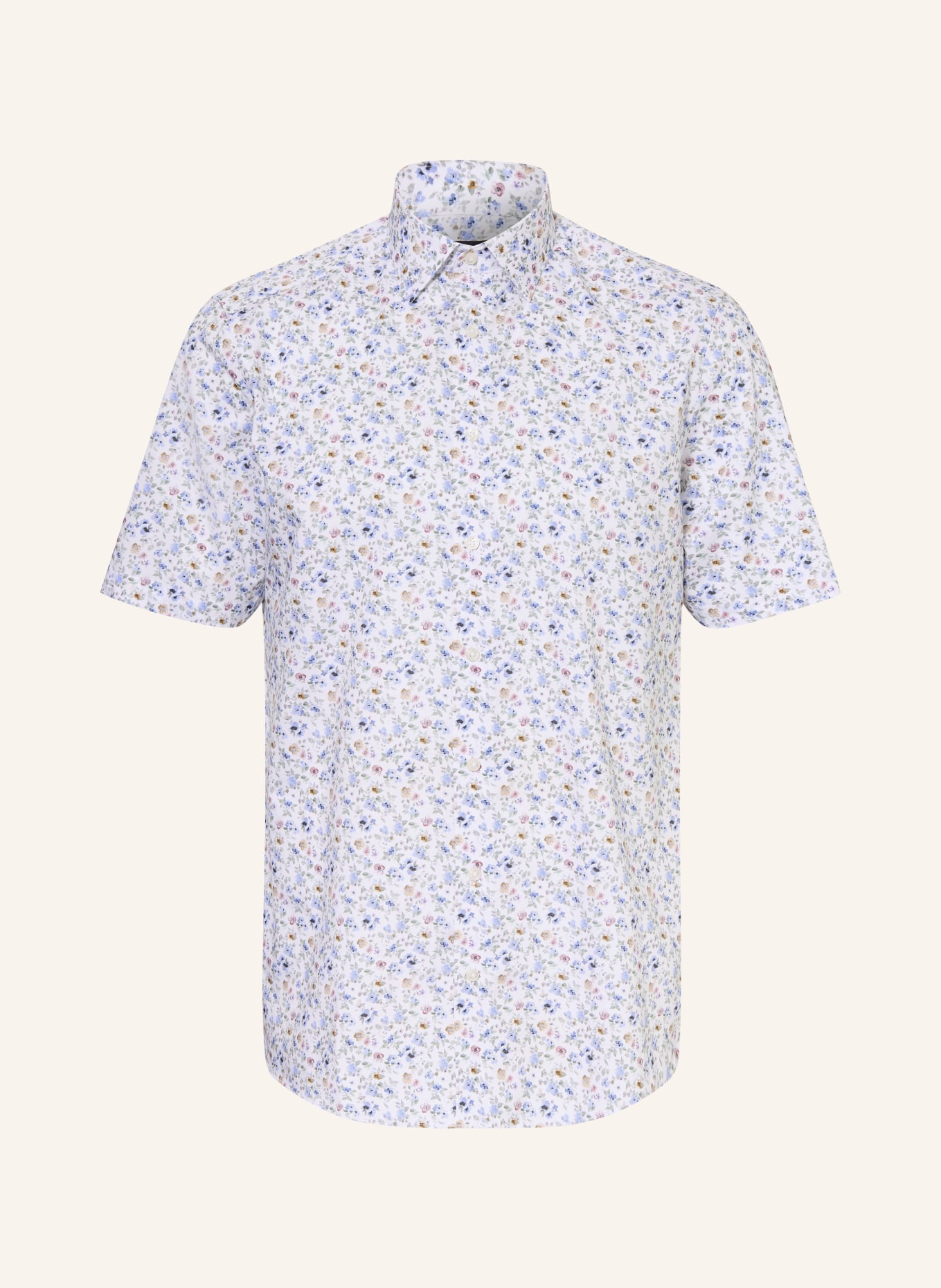 OLYMP Kurzarm-Hemd Luxor comfort fit: WEISS / HELLROSA / HELLBLAU