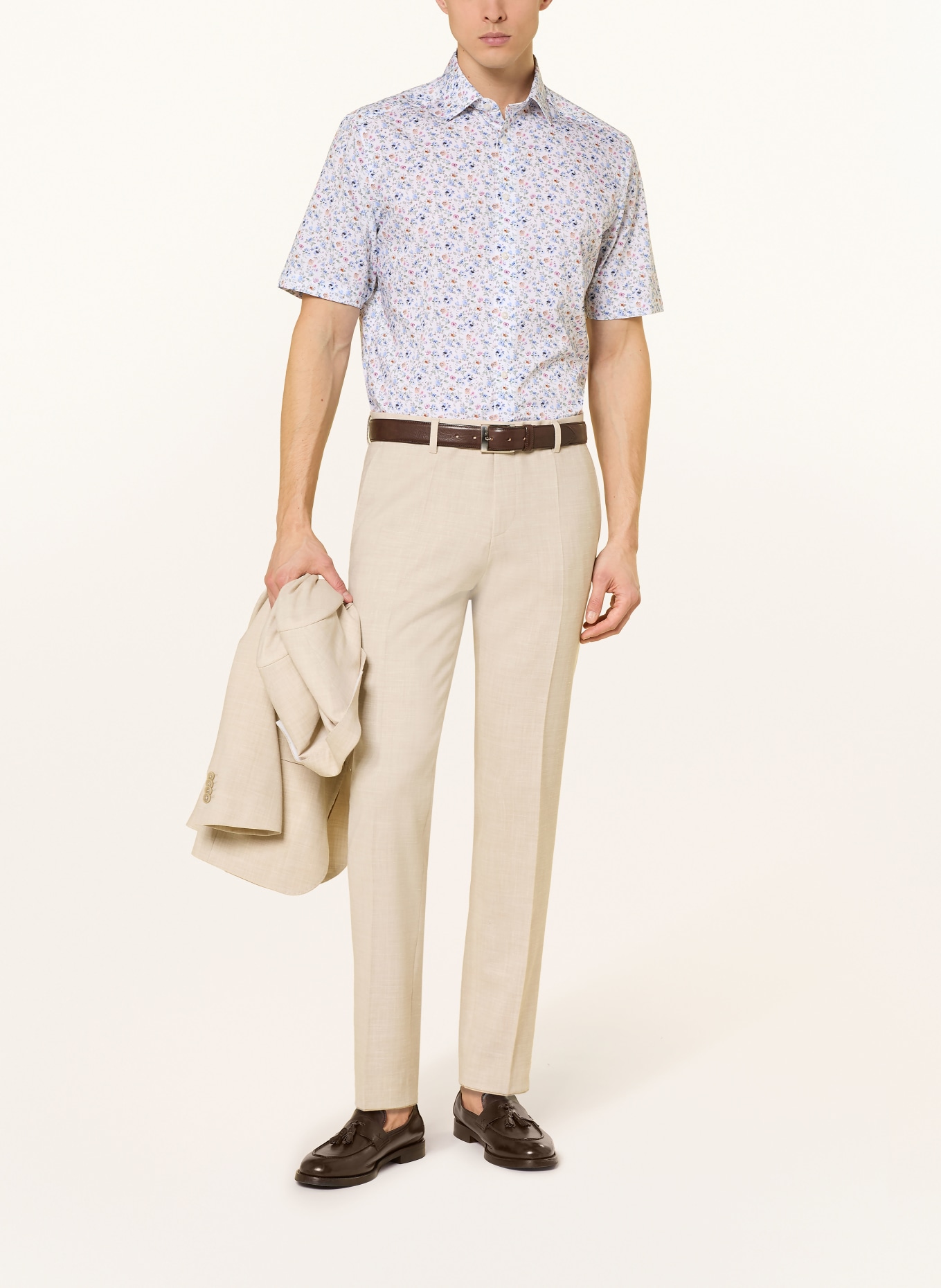 OLYMP Kurzarm-Hemd Luxor comfort fit: WEISS / HELLROSA / HELLBLAU