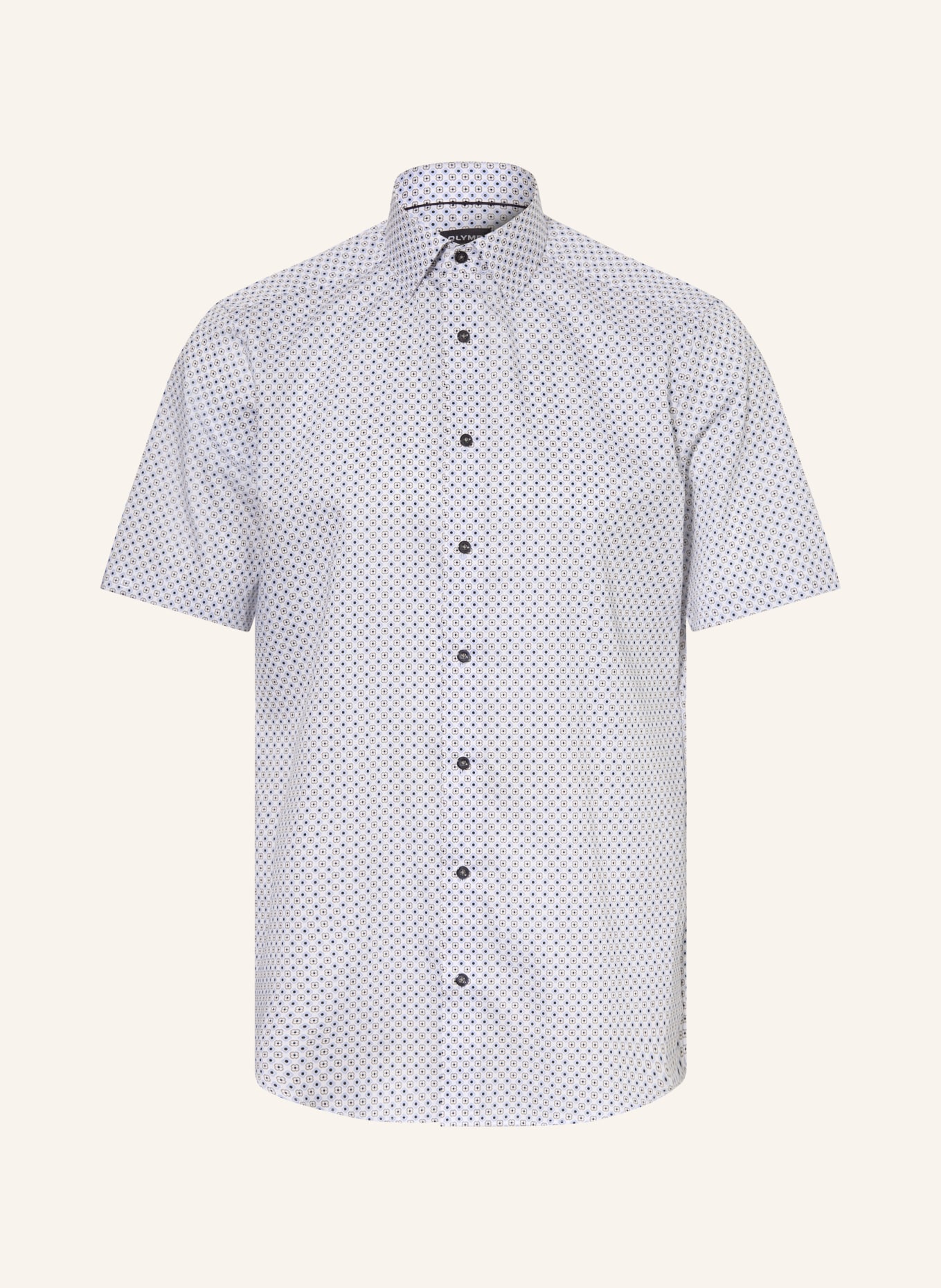 OLYMP Koszula z krótkim rękawem Luxor o nowoczesnym kroju: BIAŁY / KHAKI / JASNONIEBIESKI