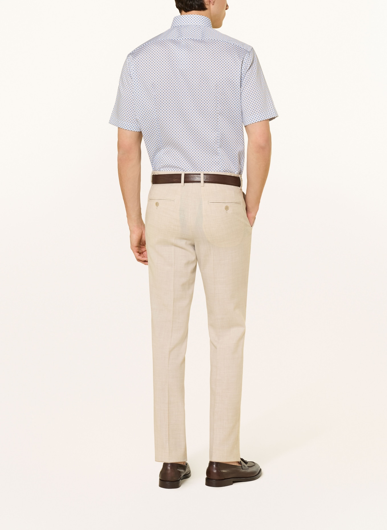 OLYMP Koszula z krótkim rękawem Luxor o nowoczesnym kroju: BIAŁY / KHAKI / JASNONIEBIESKI