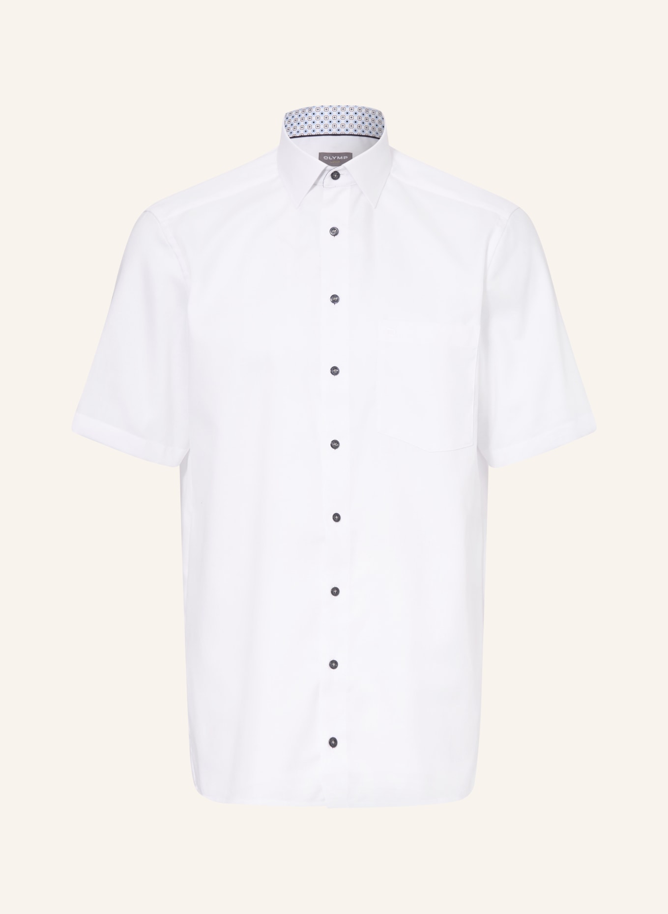 OLYMP Koszula z krótkim rękawem Luxor o kroju comfort fit: BIAŁY