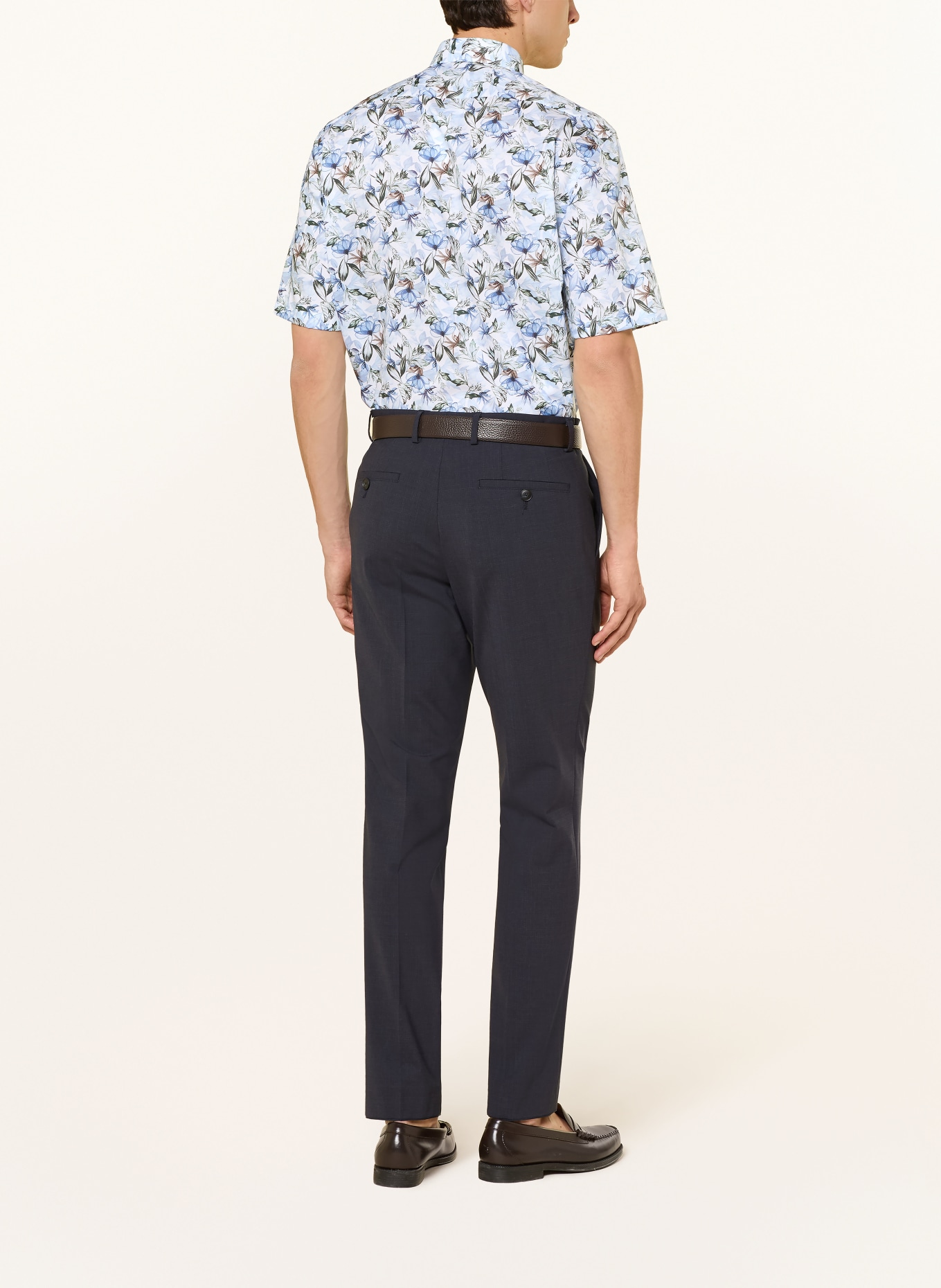 OLYMP Kurzarm-Hemd Luxor comfort fit: HELLBLAU / GRÜN / WEISS