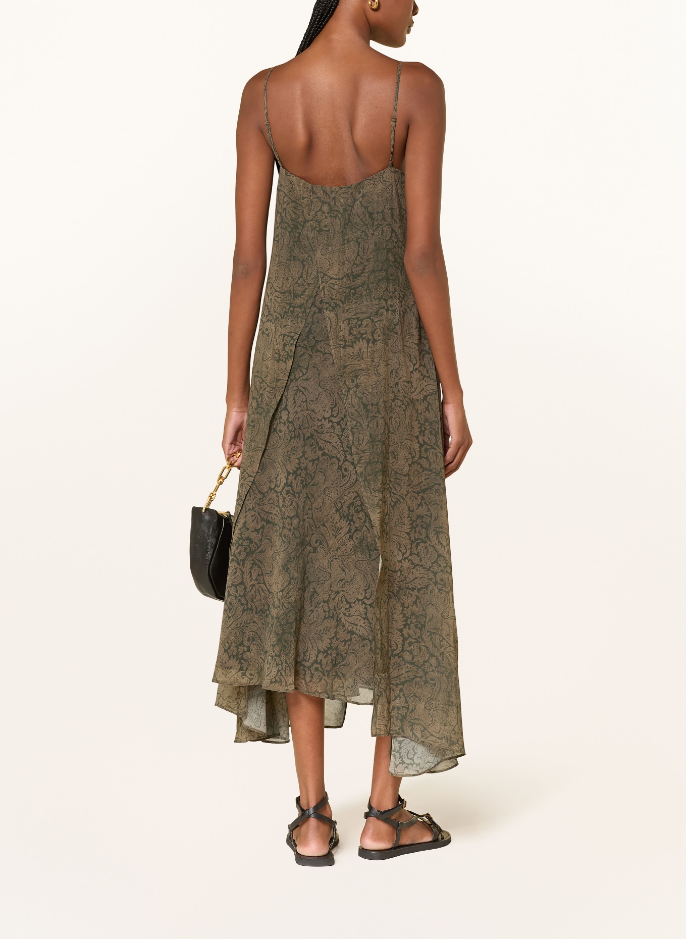 ALLSAINTS Robe VANDA: GROEN / CHAMEAU