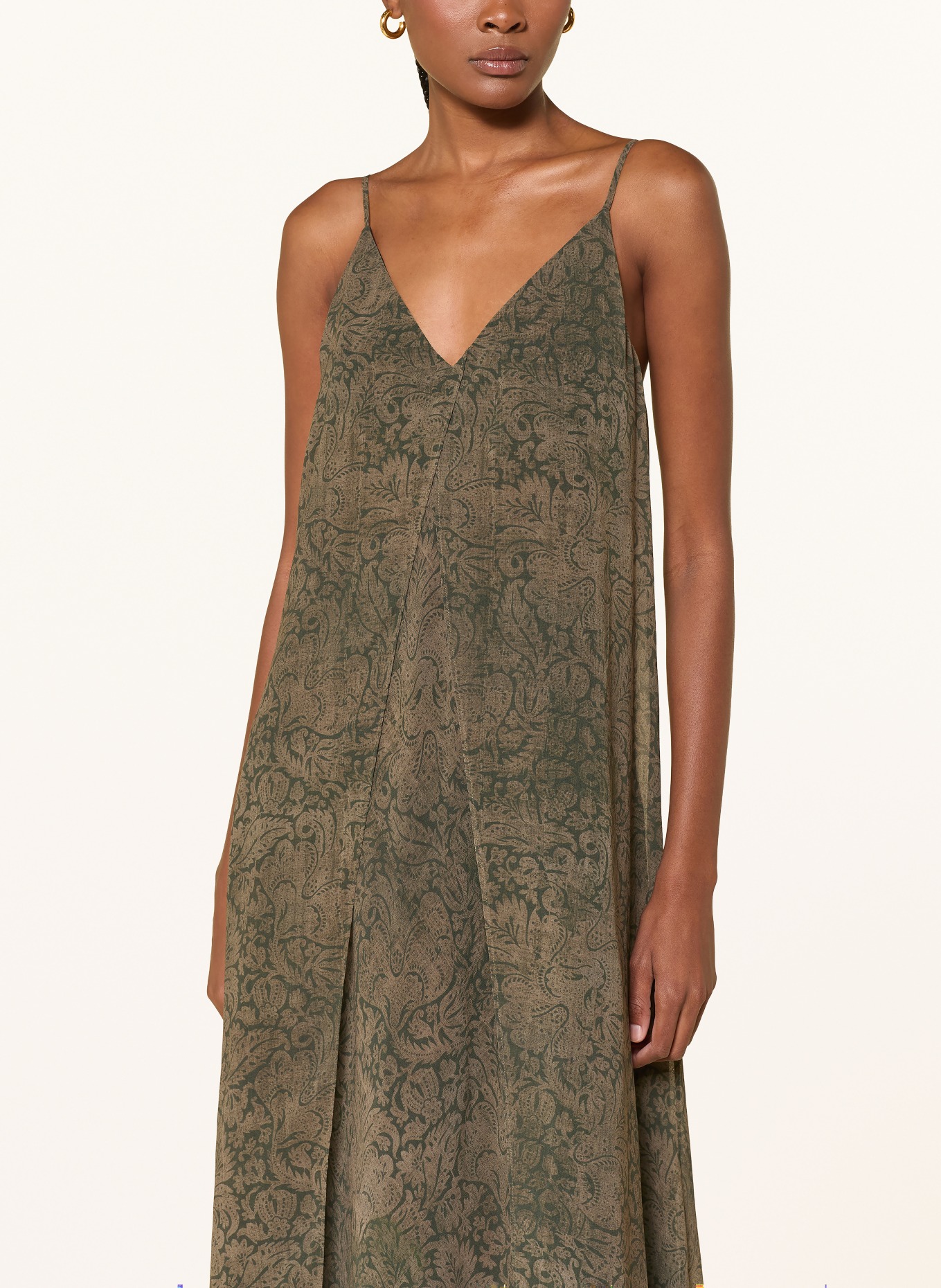 ALLSAINTS Robe VANDA: GROEN / CHAMEAU