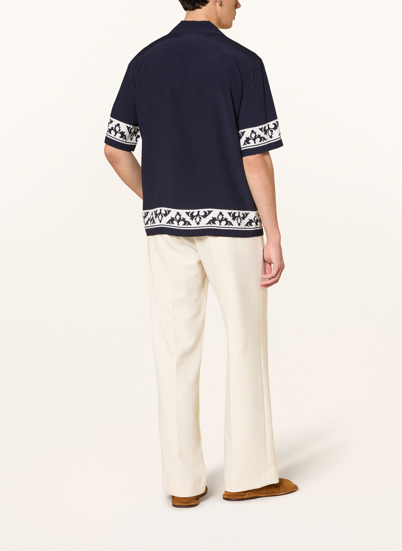 SANDRO Resorthemd: DUNKELBLAU / WEISS