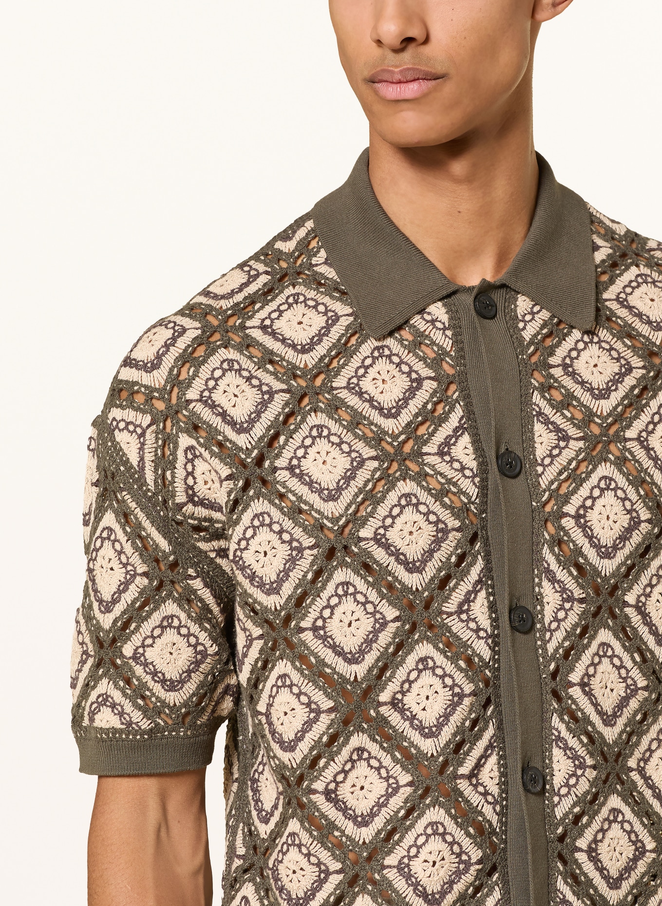 ALLSAINTS Vest MORENA: OLIJF / ECRU