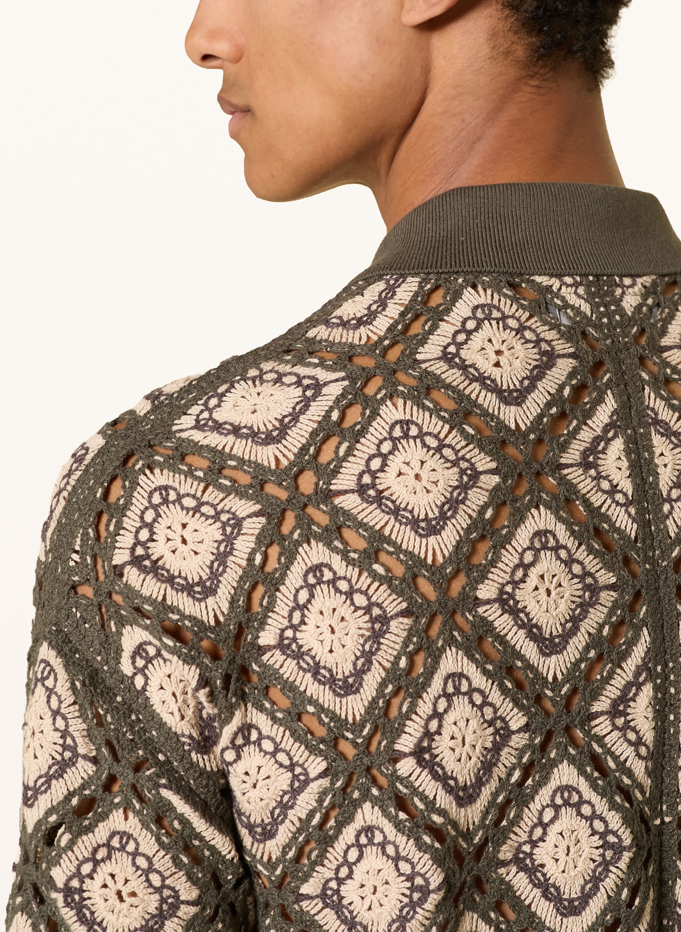 ALLSAINTS Vest MORENA: OLIJF / ECRU