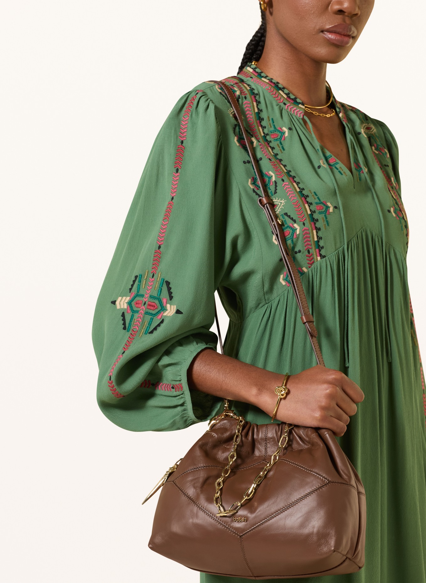 ba&sh Umhängetasche JUNE MINI: BRAUN / GOLD