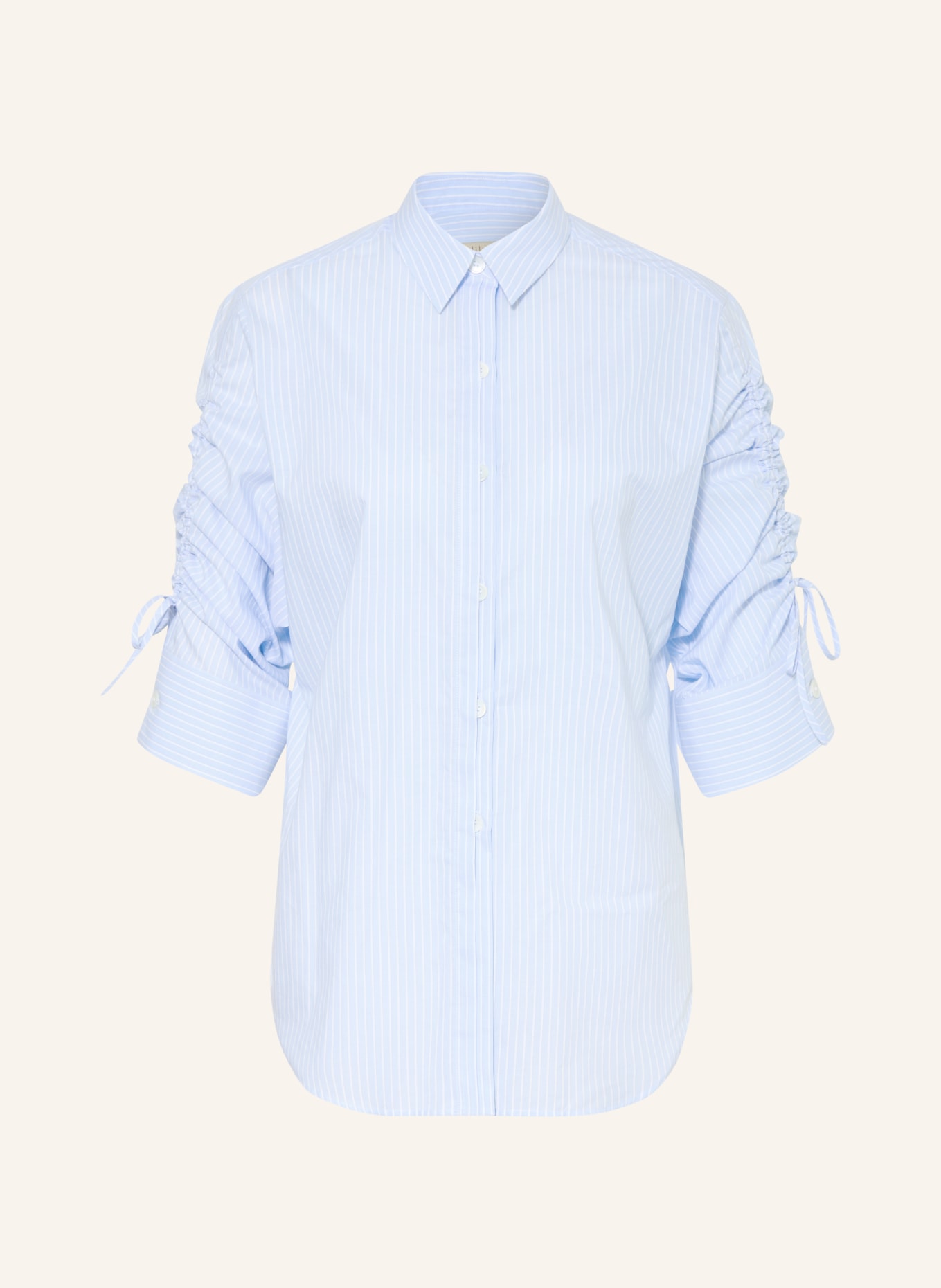 lilienfels Hemdbluse mit 3/4-Arm: HELLBLAU / WEISS