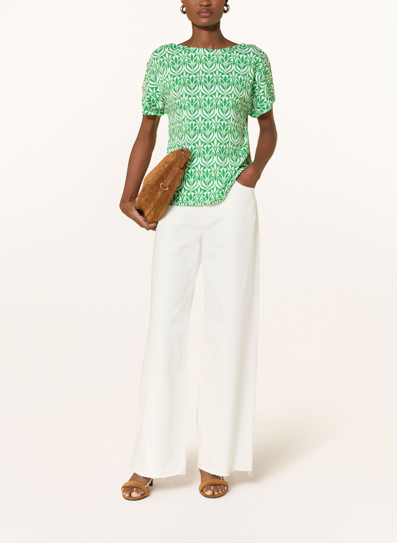 Phase Eight T-Shirt SUZIE: GRÜN / WEISS