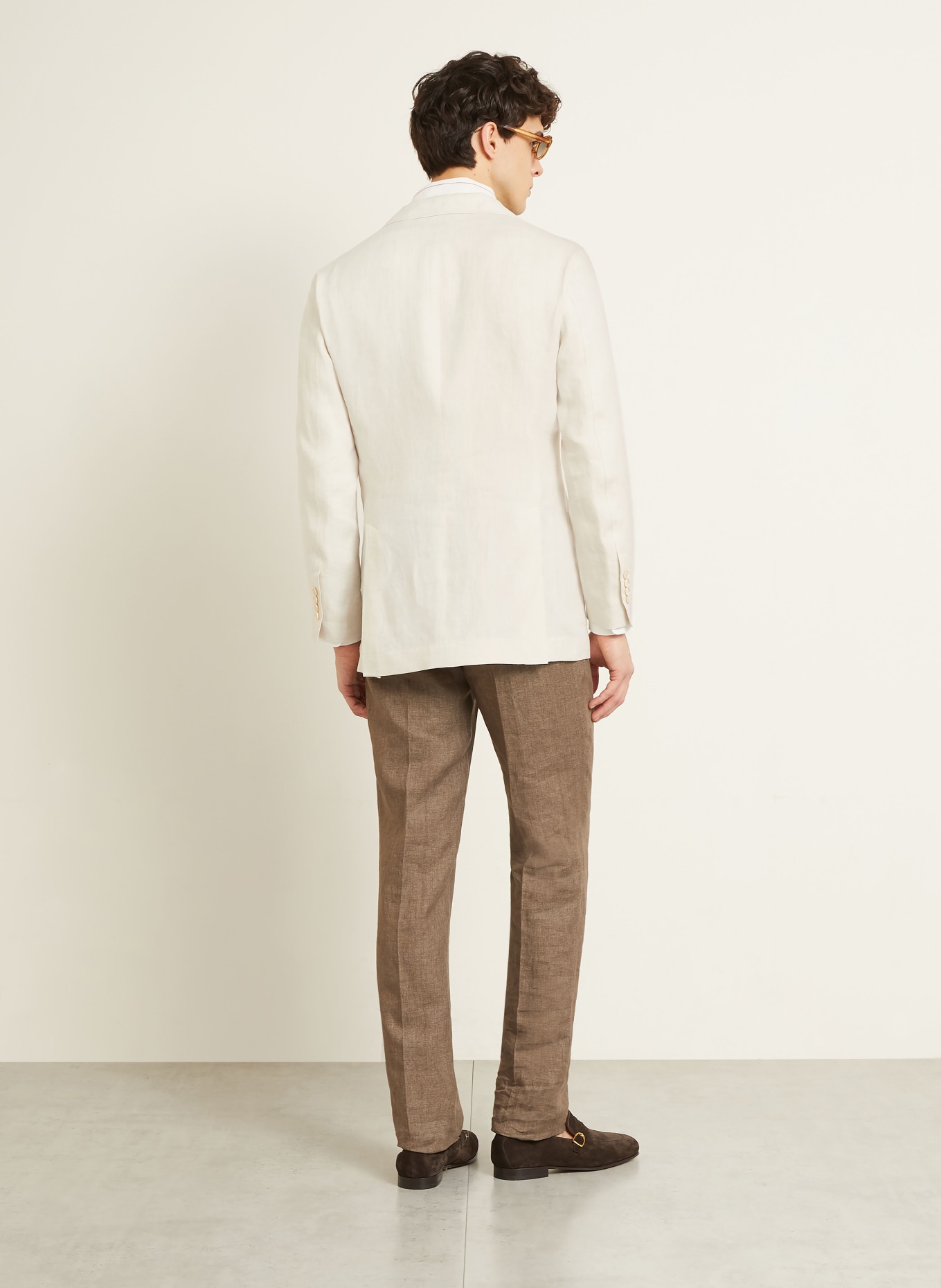 BRUNELLO CUCINELLI Veste en lin coupe ajustée: CRÈME