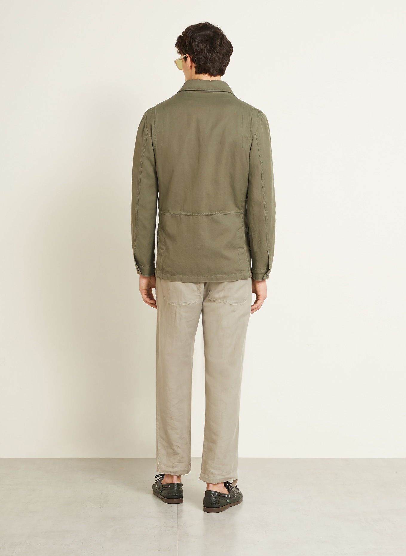 BRUNELLO CUCINELLI Jacket with linen: KHAKI