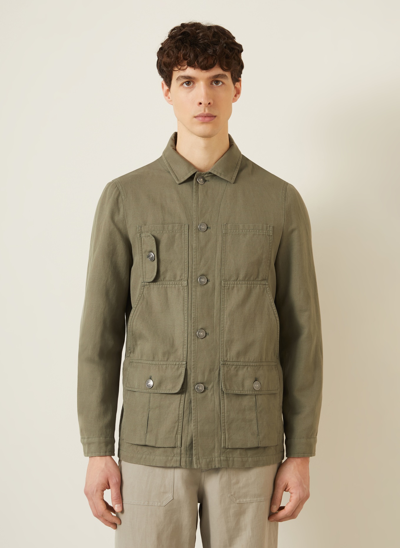 BRUNELLO CUCINELLI Jacket with linen: KHAKI