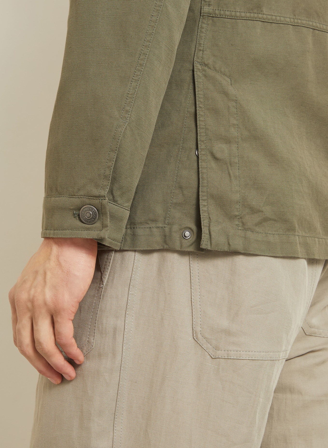 BRUNELLO CUCINELLI Jacket with linen: KHAKI