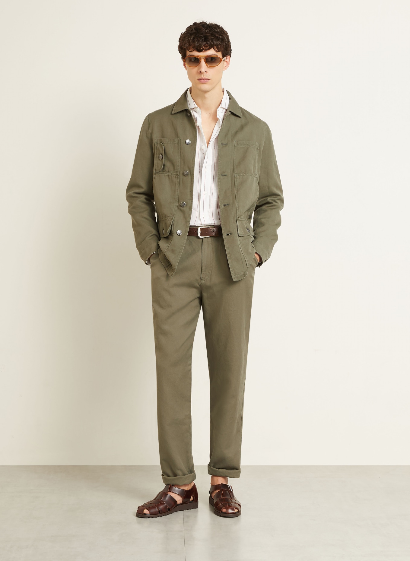 BRUNELLO CUCINELLI Regular-fit pants: KHAKI