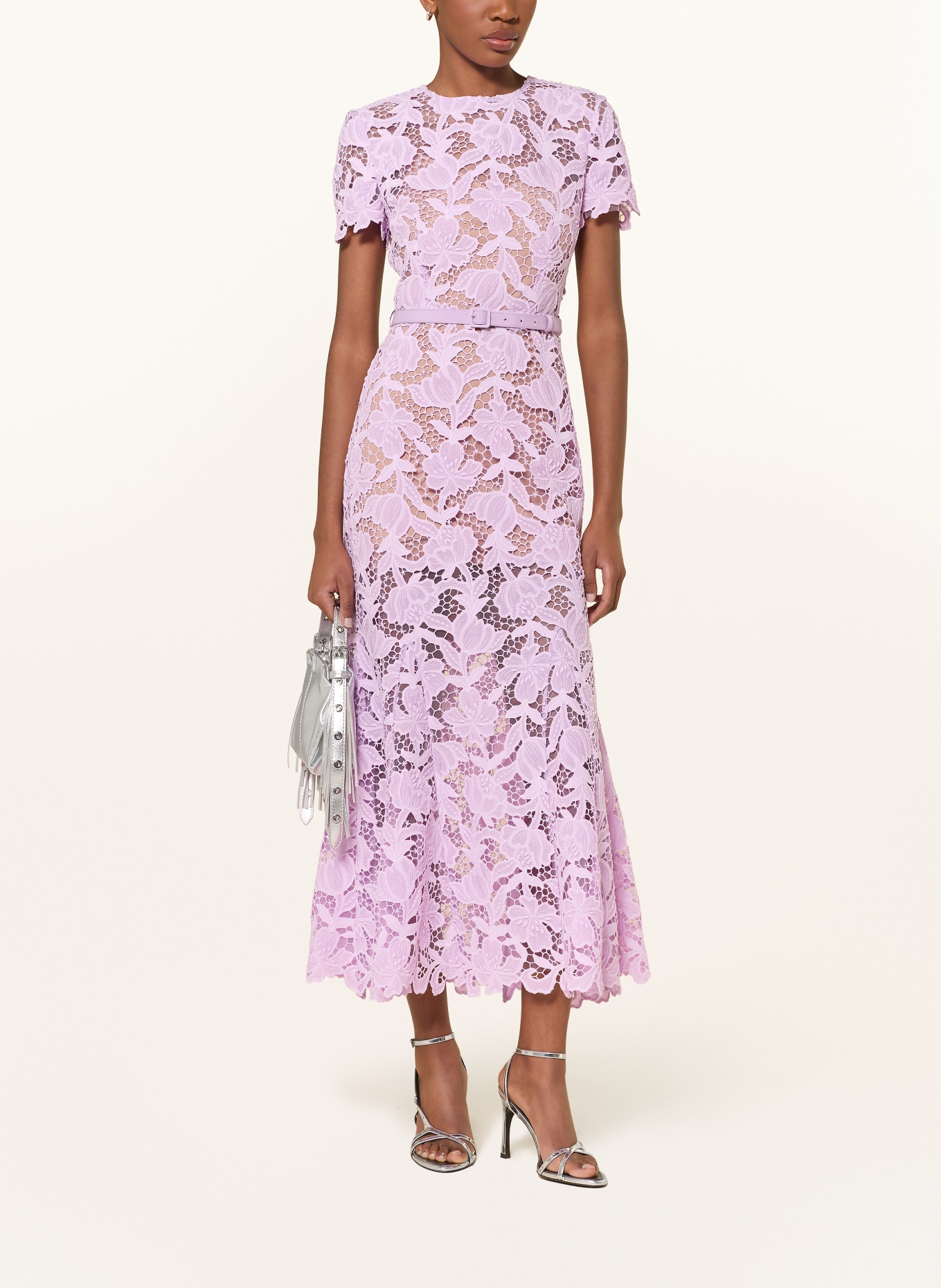 self-portrait Lace-up dress: LIGHT PURPLE