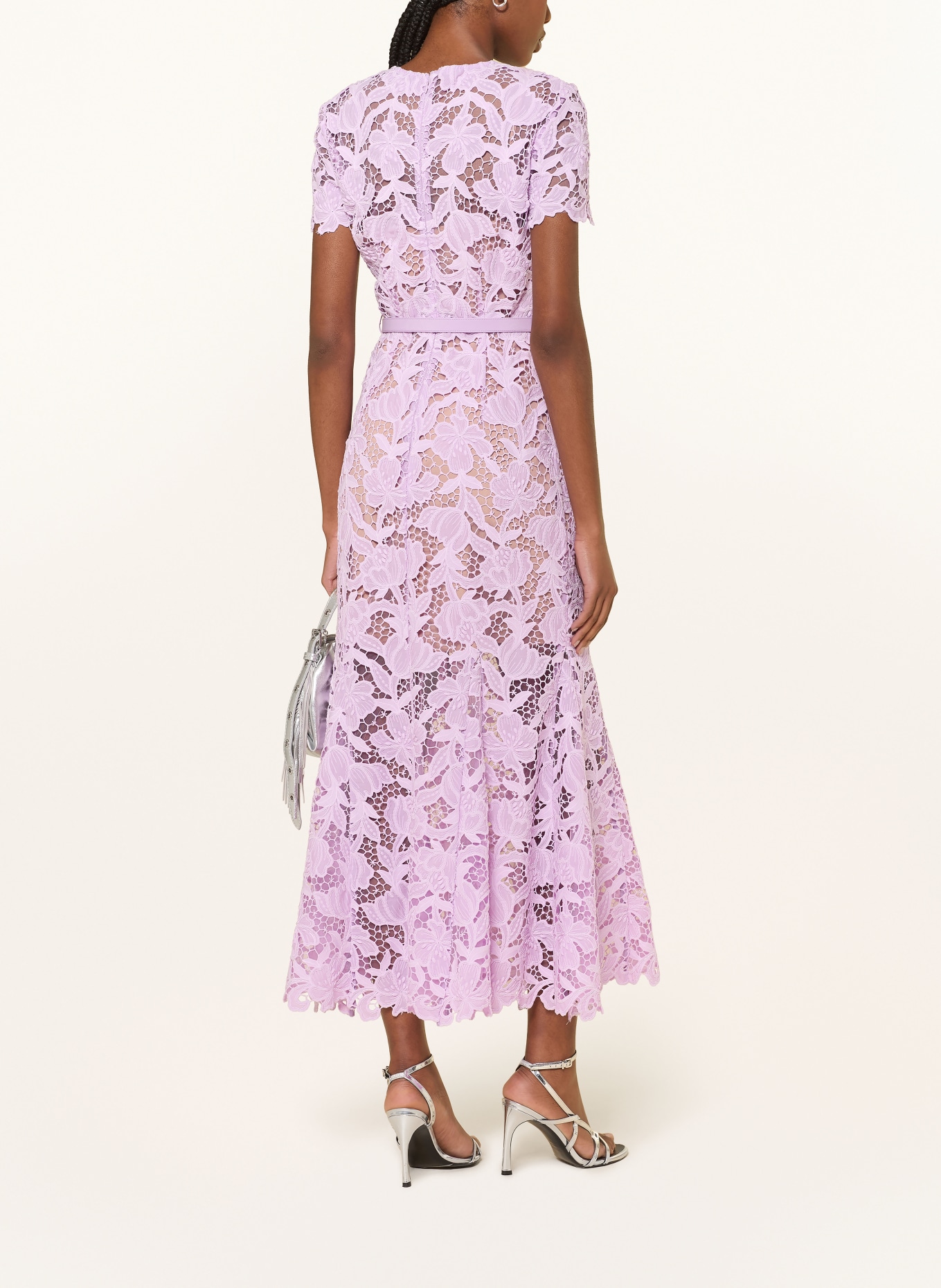 self-portrait Lace-up dress: LIGHT PURPLE