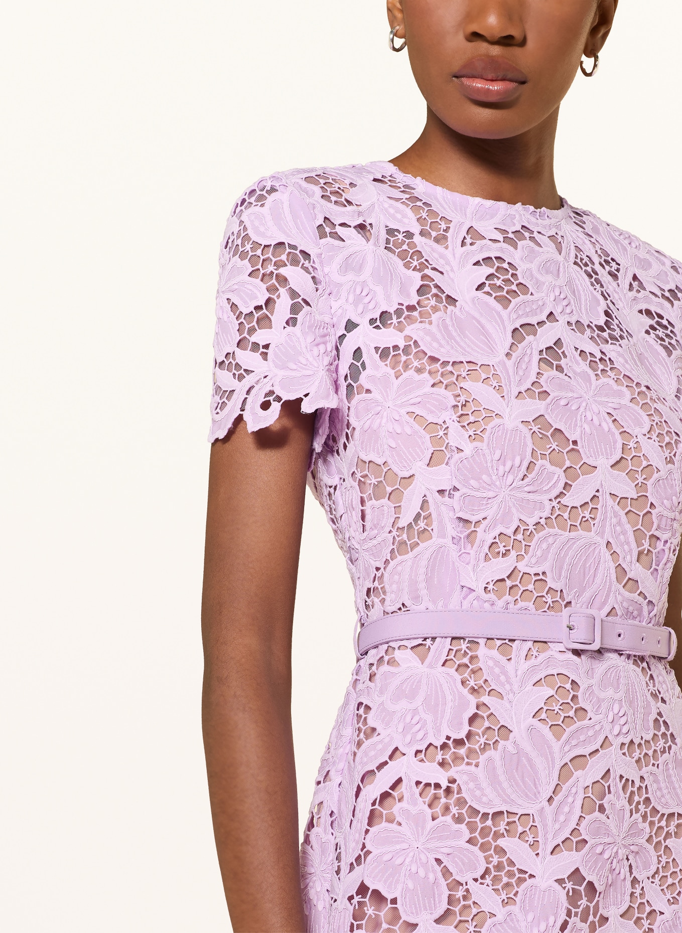 self-portrait Lace-up dress: LIGHT PURPLE
