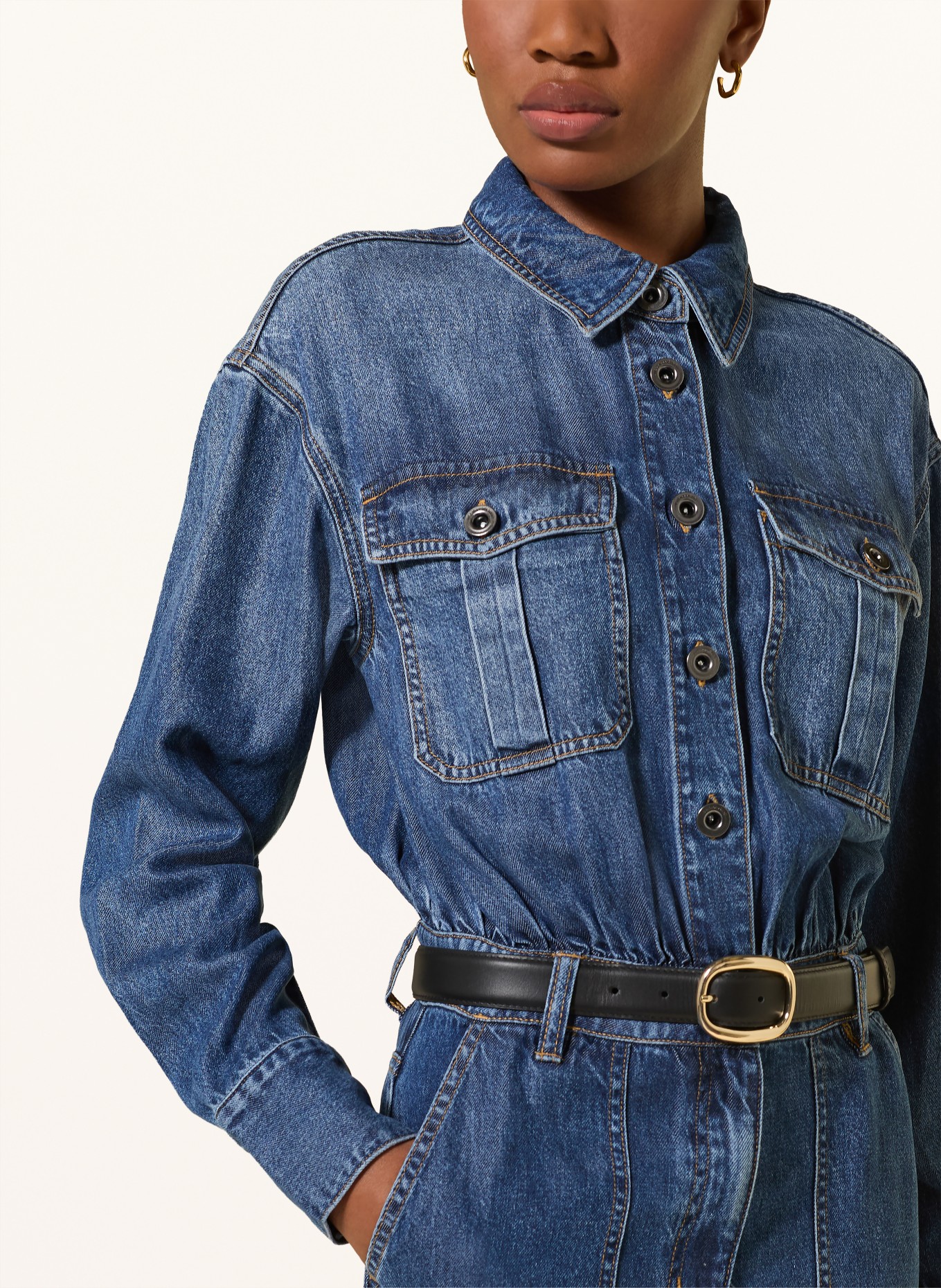 self-portrait Jeans-Jumpsuit: DUNKELBLAU