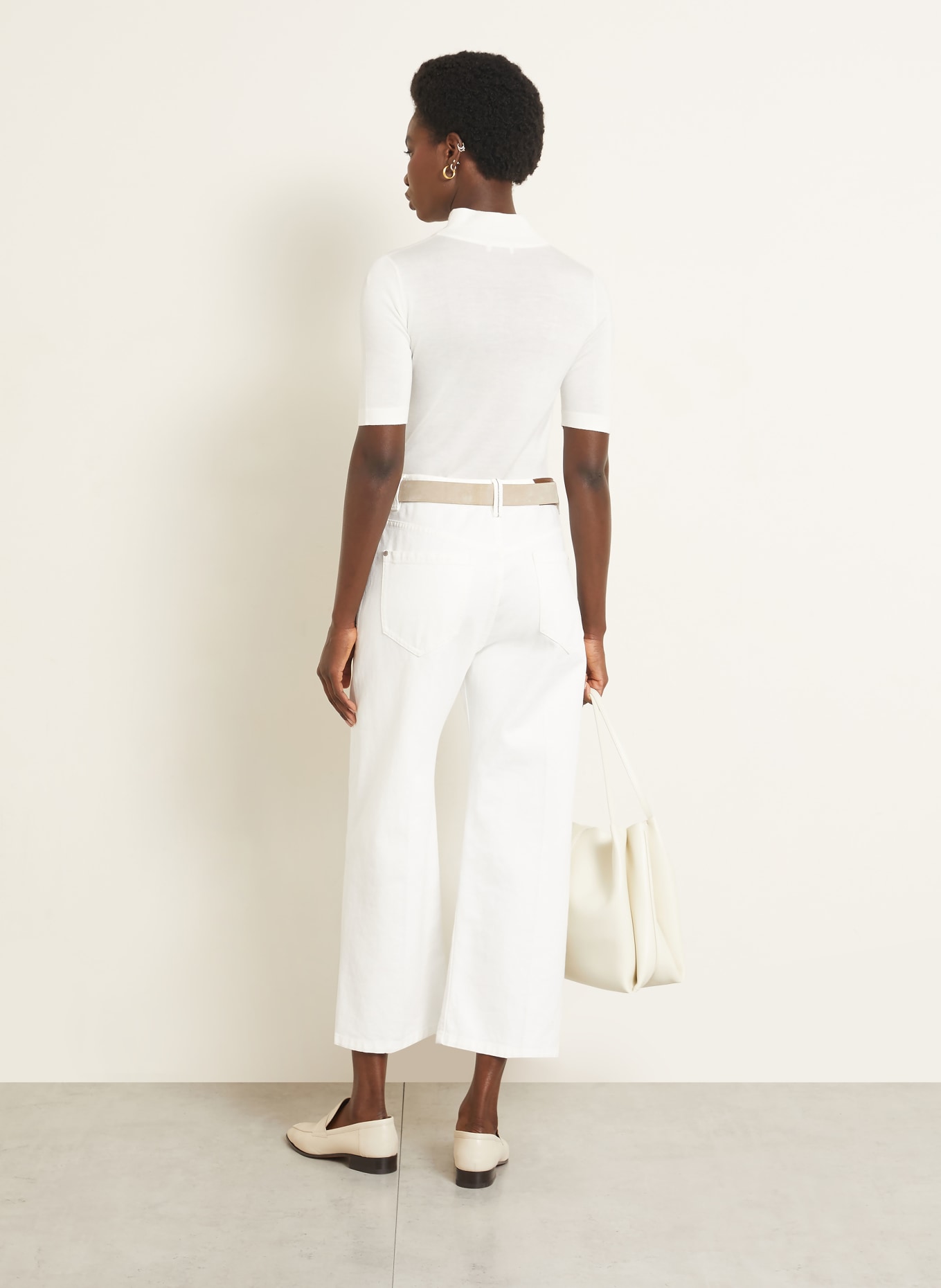 BRUNELLO CUCINELLI Cashmere and silk knit sweater: WHITE