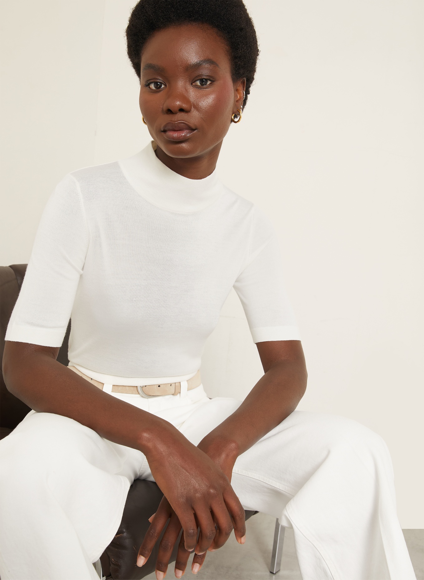 BRUNELLO CUCINELLI Cashmere and silk knit sweater: WHITE