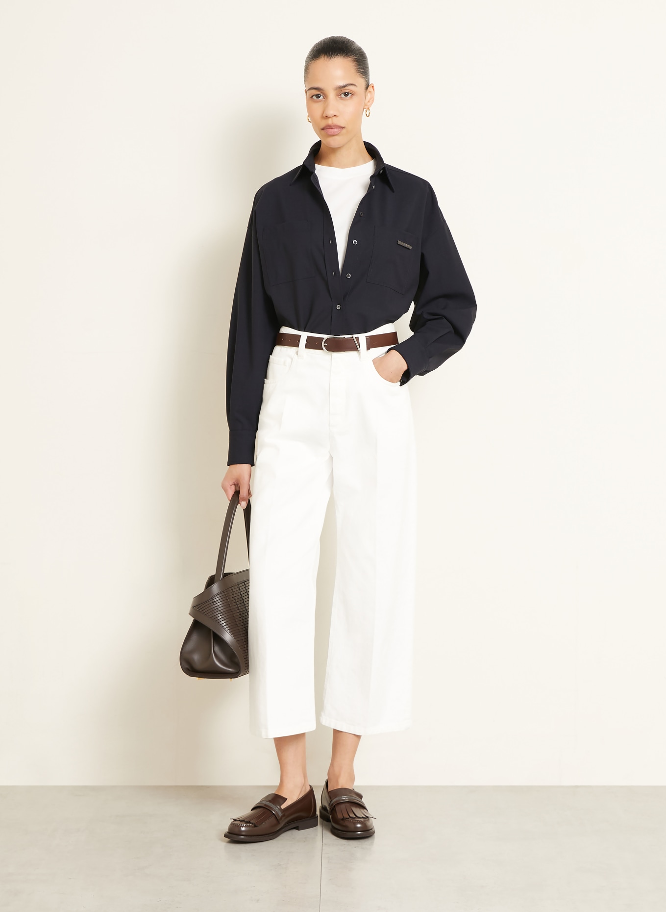 BRUNELLO CUCINELLI Hemdbluse: DUNKELBLAU