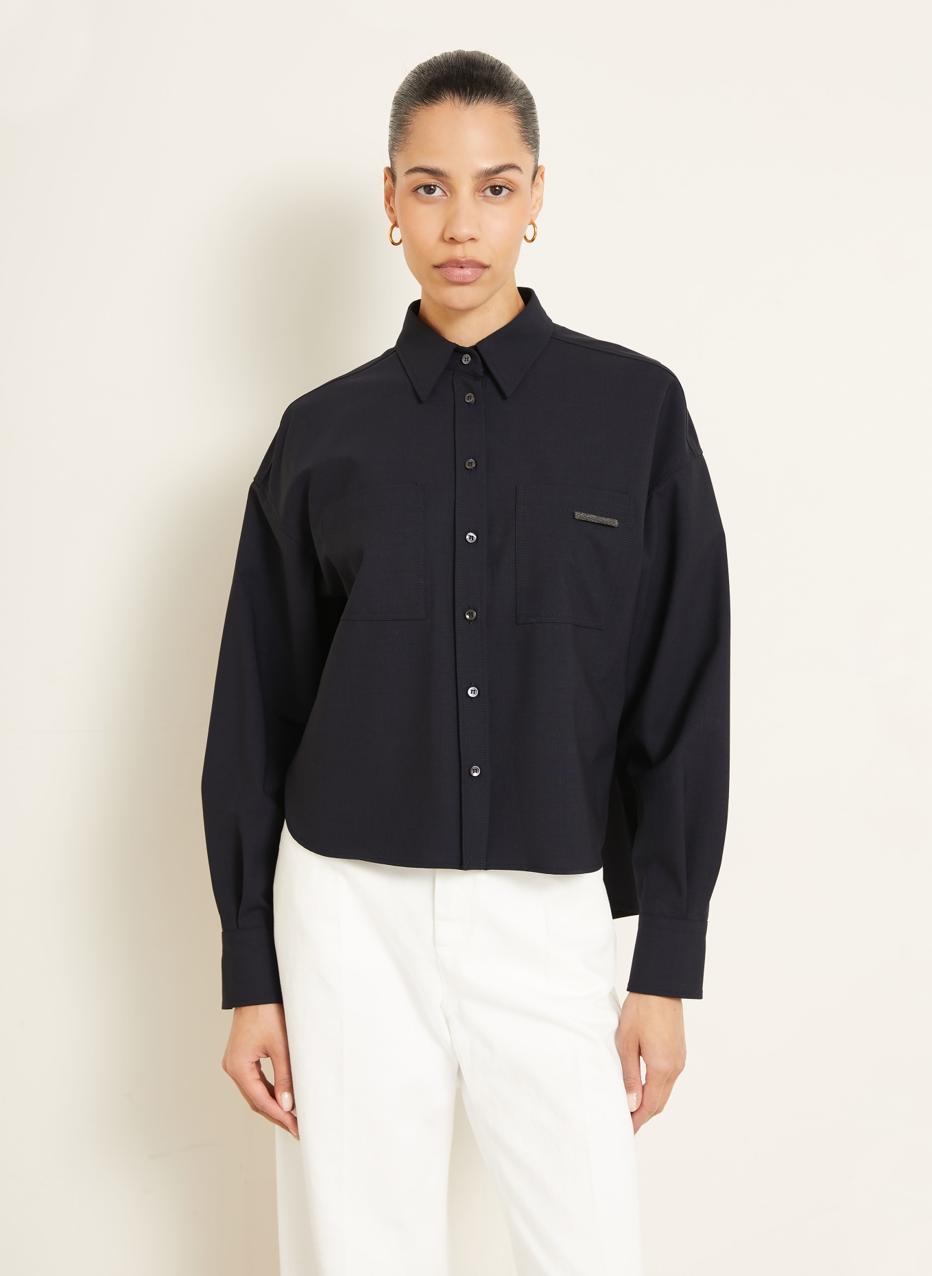 BRUNELLO CUCINELLI Hemdbluse: DUNKELBLAU