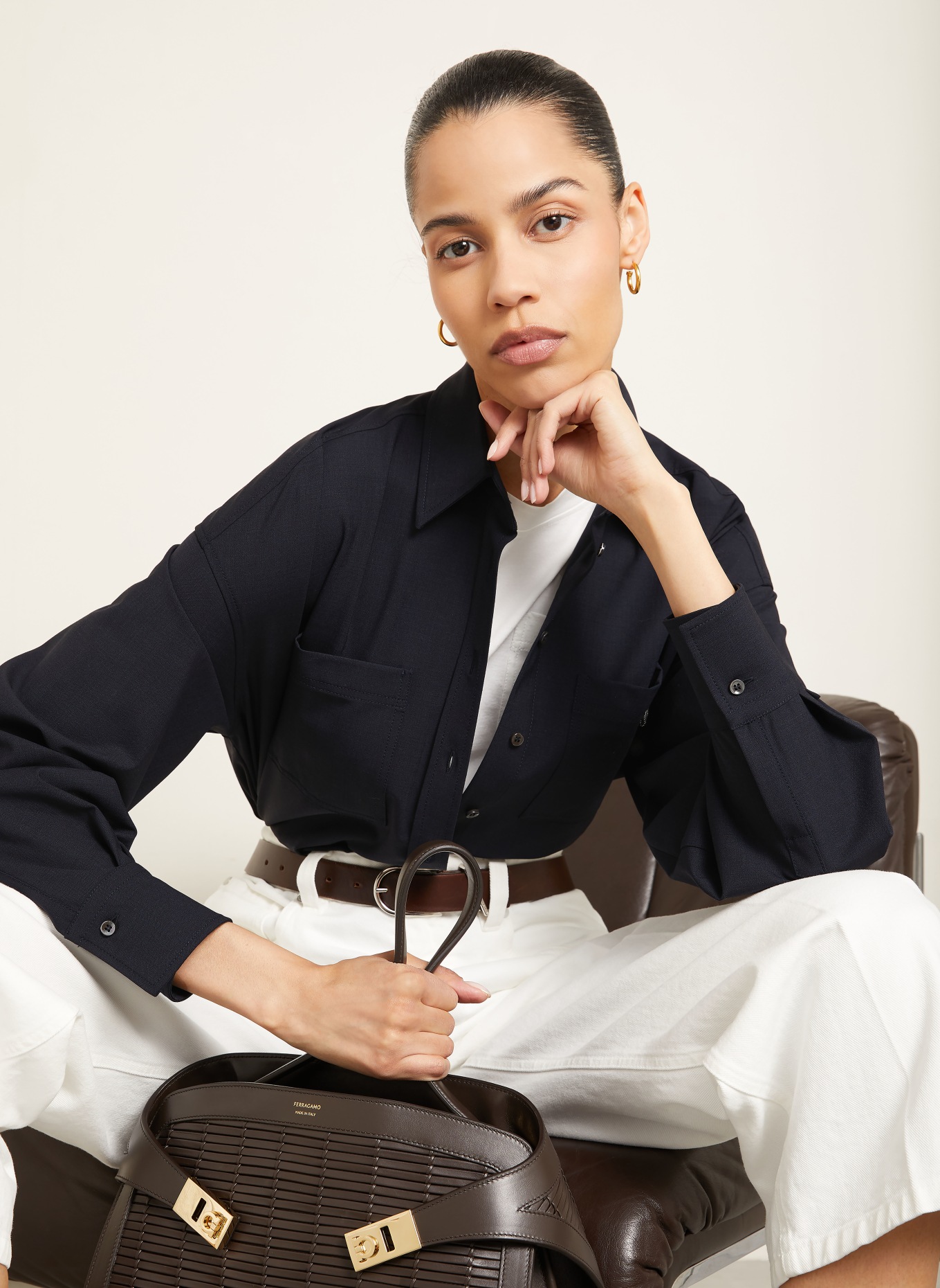 BRUNELLO CUCINELLI Hemdbluse: DUNKELBLAU