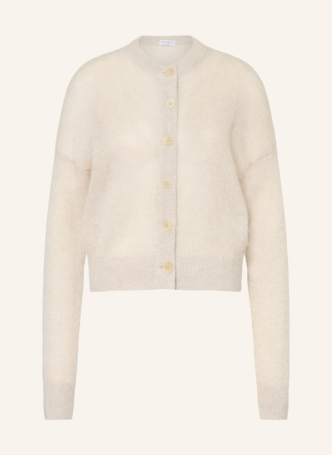 BRUNELLO CUCINELLI Cardigan made with mohair and glitter yarn: CREAM