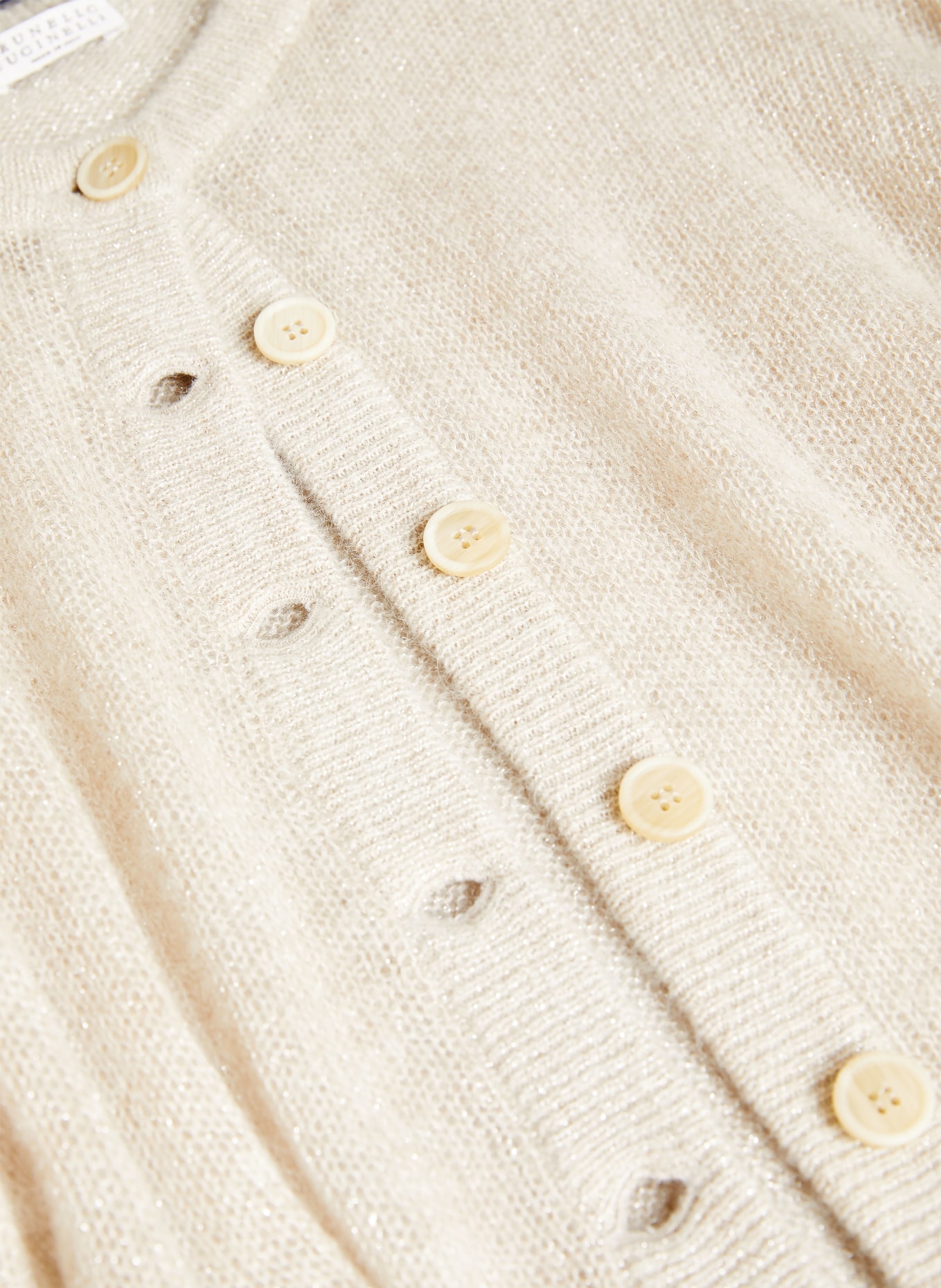 BRUNELLO CUCINELLI Cardigan made with mohair and glitter yarn: CREAM