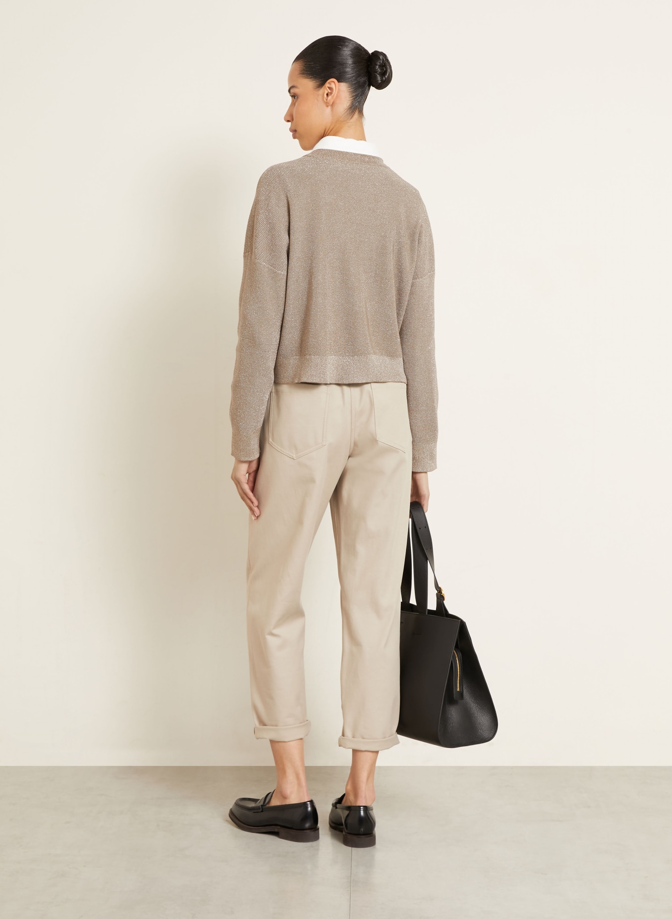 BRUNELLO CUCINELLI Sweater with glitter yarn: GRAY