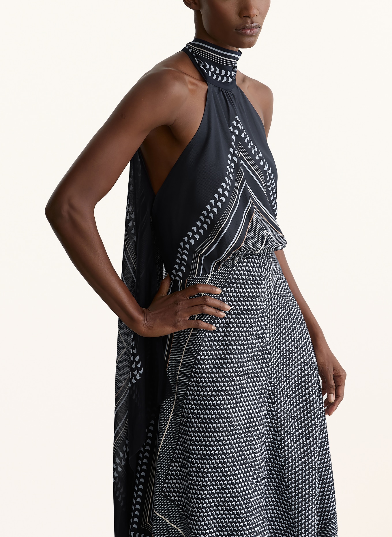 REISS Kleid SKYLAR: DUNKELBLAU / BRAUN / HELLBLAU