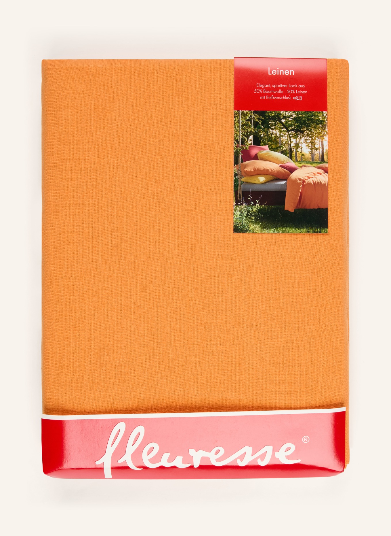 fleuresse Linge de lit PROVENCE en lin: ORANGE