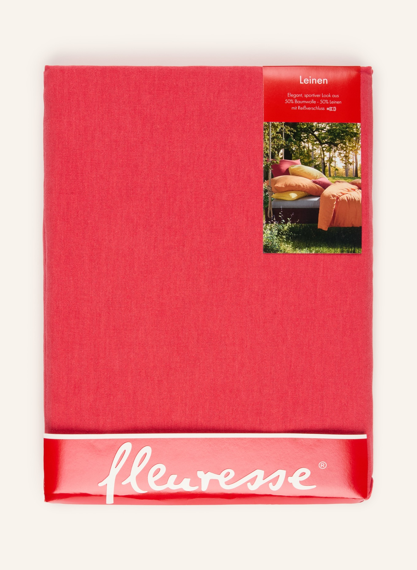 fleuresse Linge de lit PROVENCE en lin: ROUGE