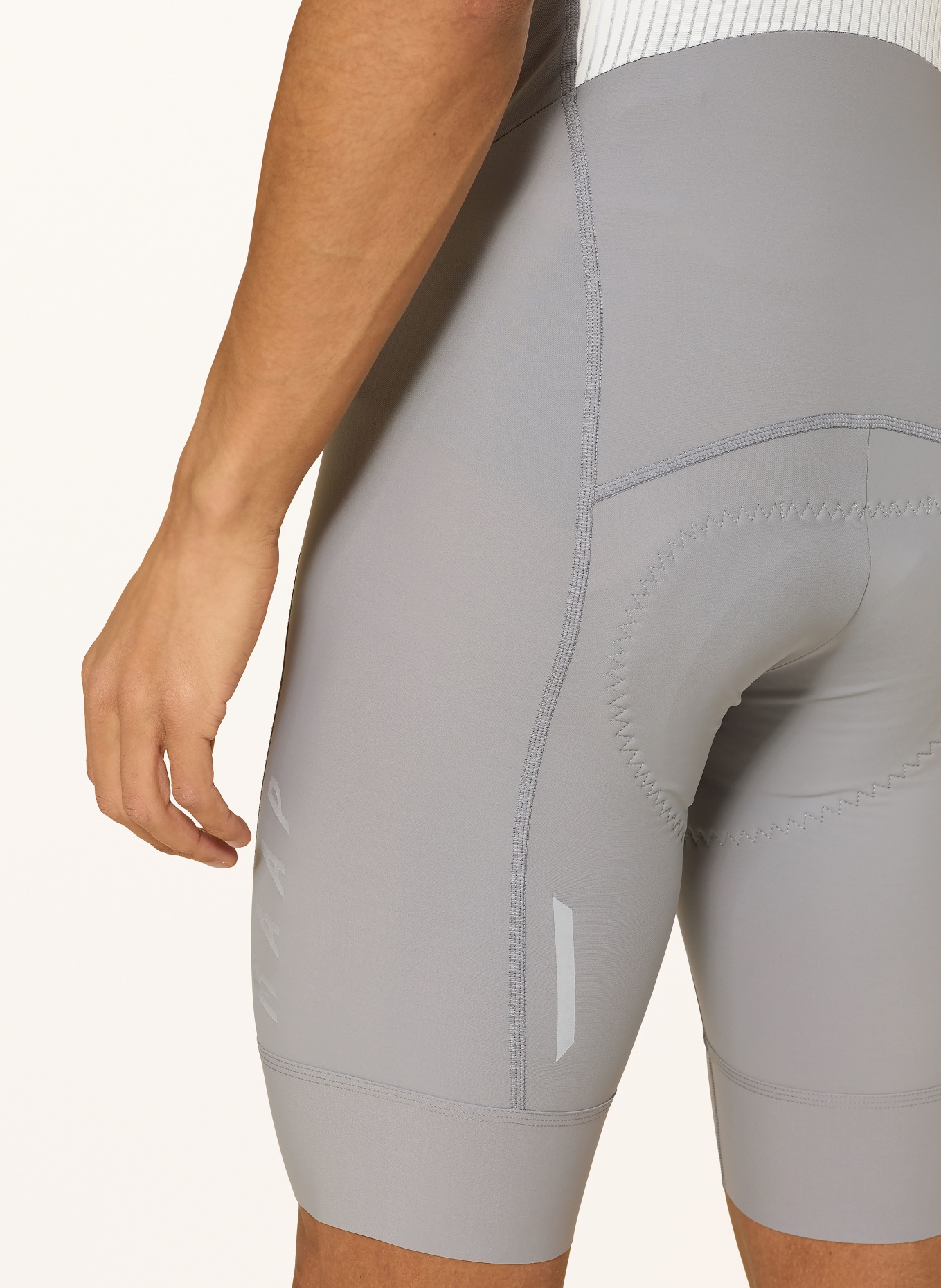 MAAP TEAM BIB EVO Cycling Shorts with Straps and Padded Seat Panel: GRAY / WHITE