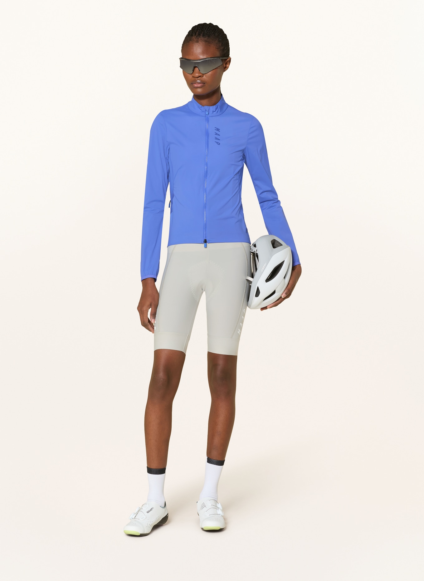 MAAP Radhose TEAM BIB EVO mit Trägern und gepolstertem Einsatz: GRAU