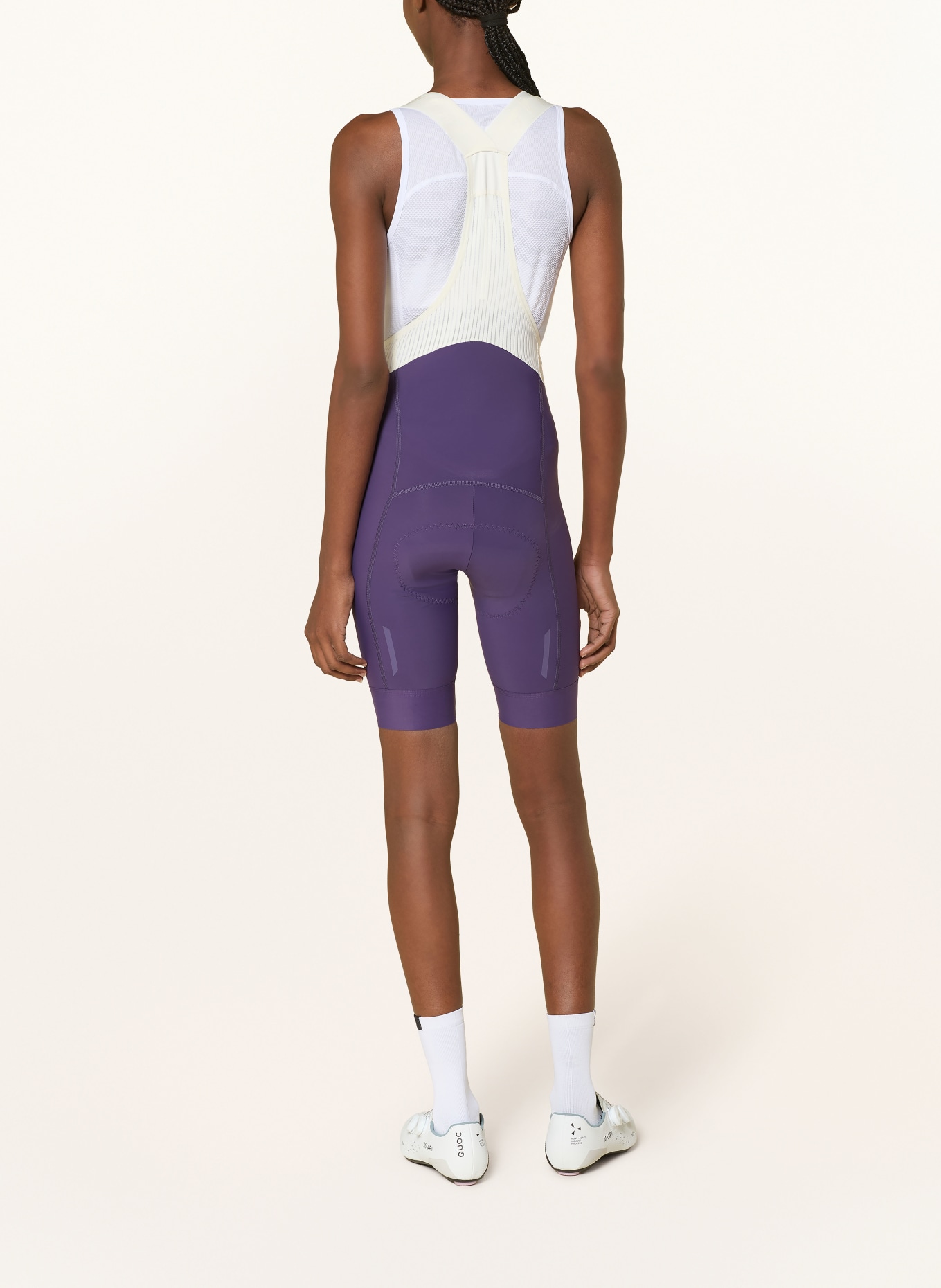 MAAP Fietsbroek TEAM BIB EVO met bretels en gepolsterd inzetstuk: PAARS / WIT