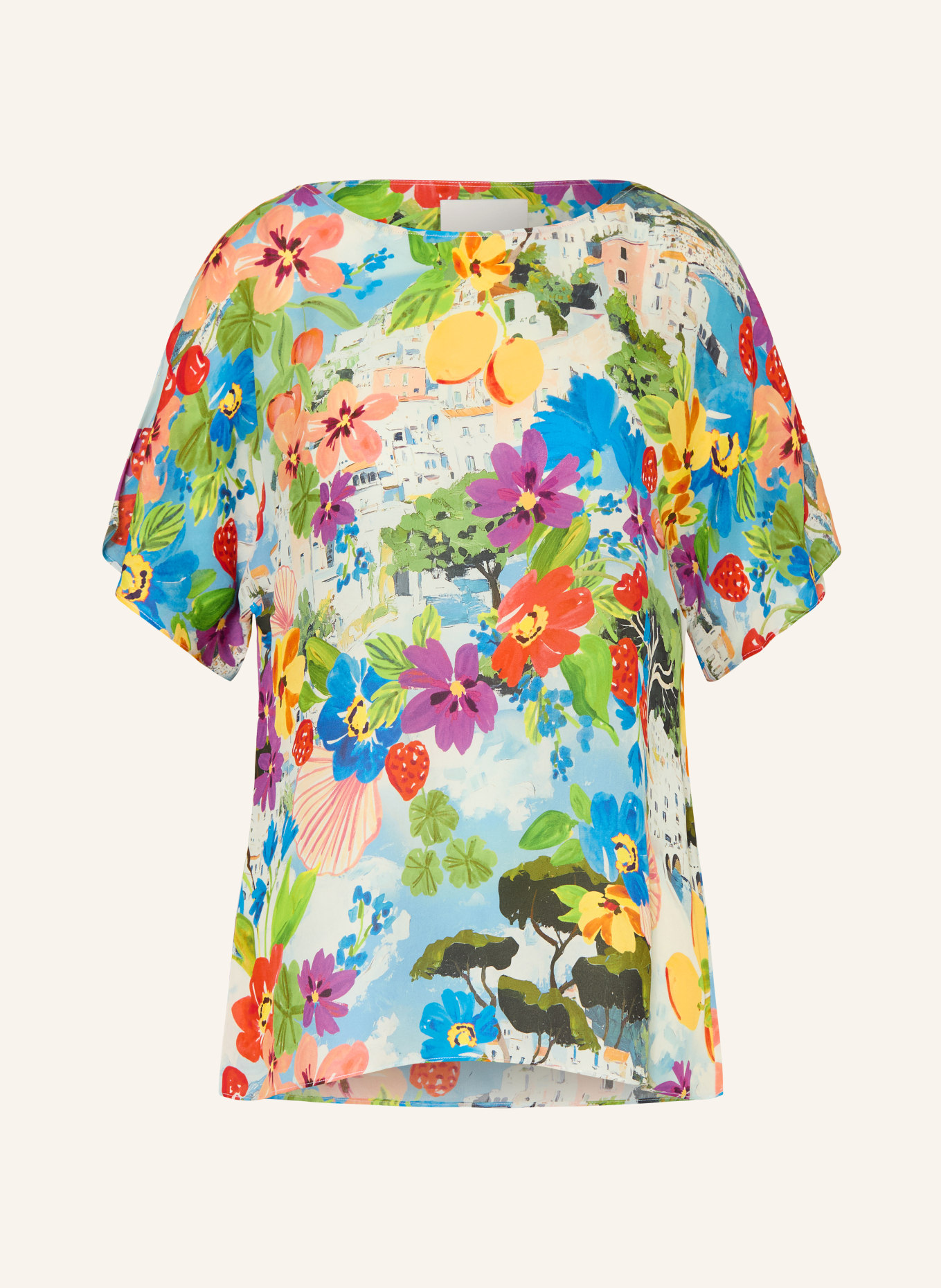 MARYAN MEHLHORN Blusenshirt RIVIERA aus Seide: GRÜN / LILA / BLAU