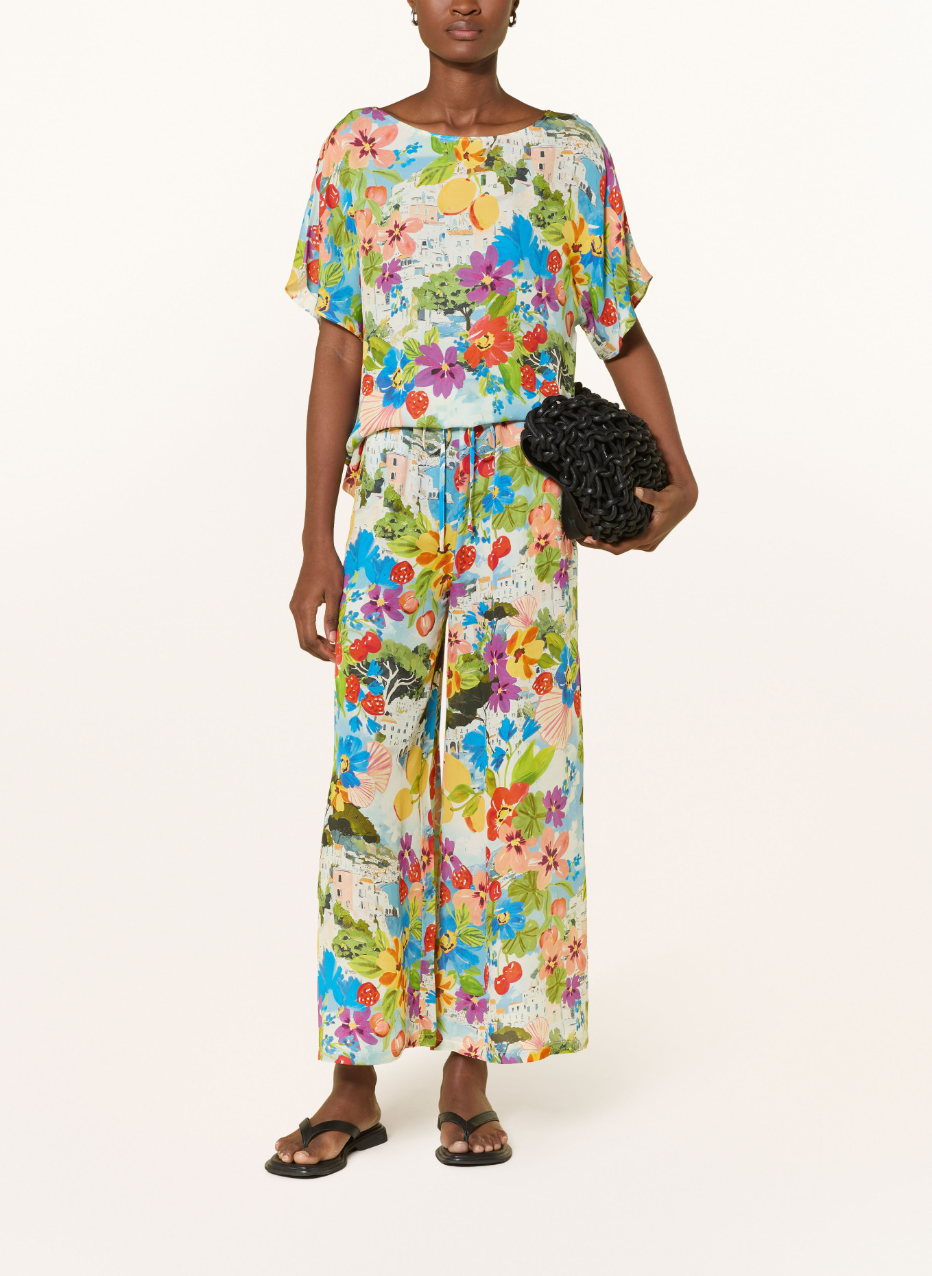 MARYAN MEHLHORN Blusenshirt RIVIERA aus Seide: GRÜN / LILA / BLAU