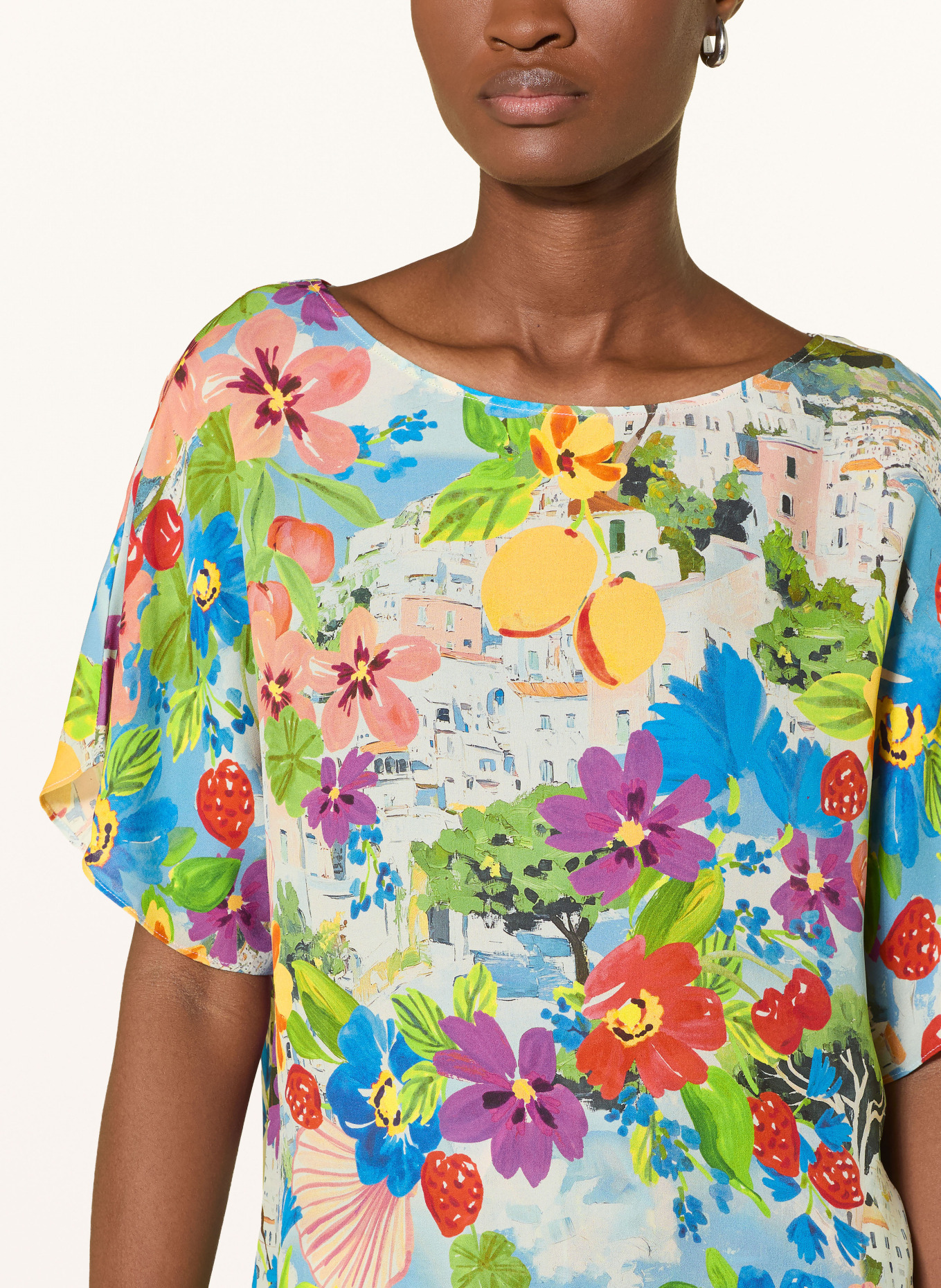 MARYAN MEHLHORN Blusenshirt RIVIERA aus Seide: GRÜN / LILA / BLAU