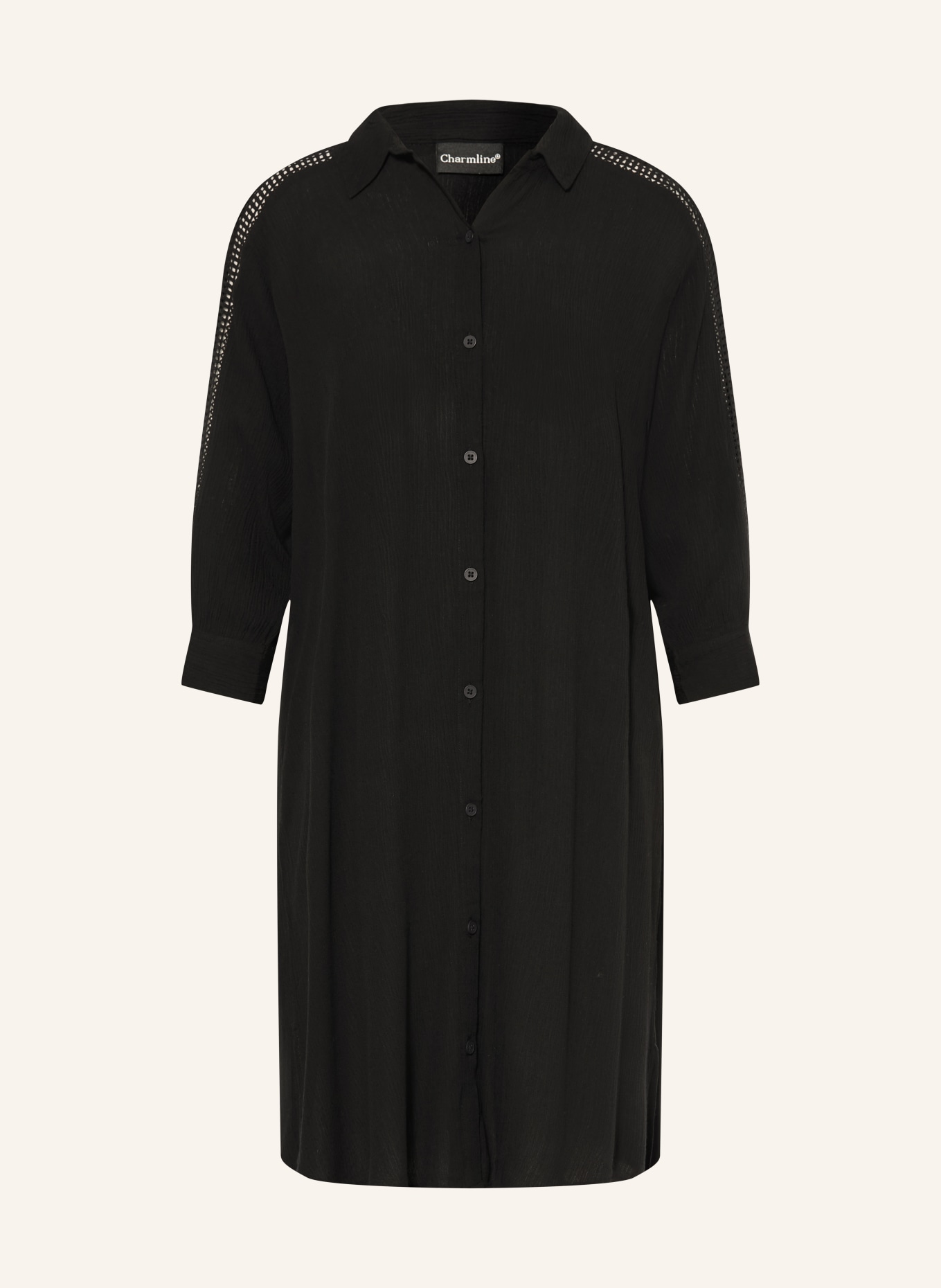 Charmline Strandkleid CAFTAN mit Spitze und 3/4-Arm: SCHWARZ