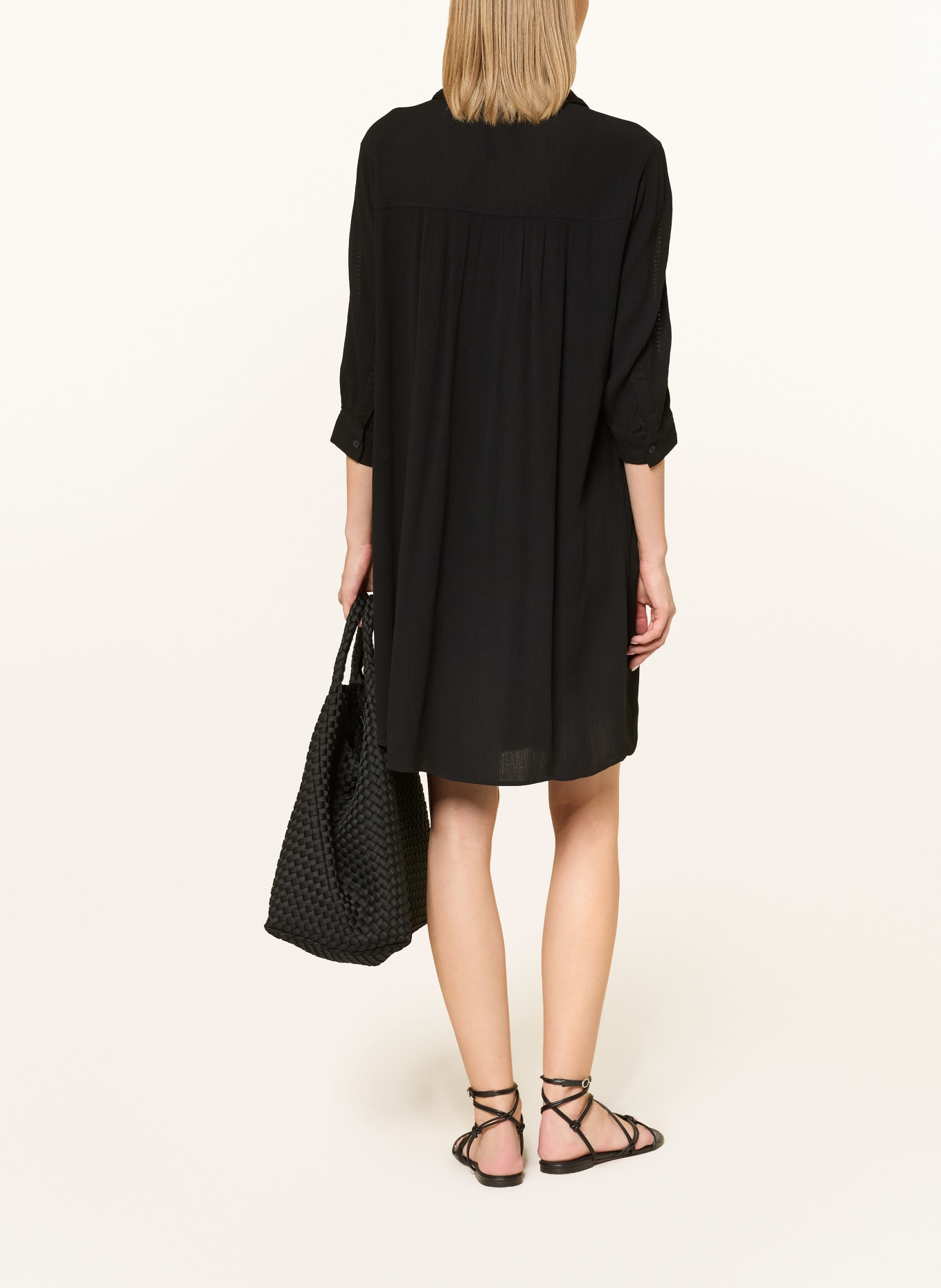 Charmline Strandkleid CAFTAN mit Spitze und 3/4-Arm: SCHWARZ