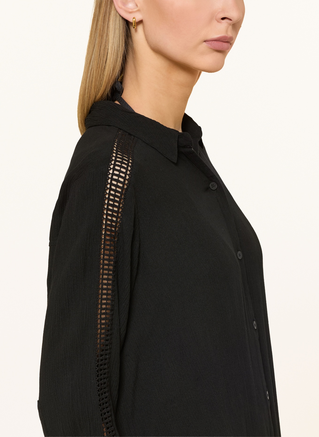 Charmline Strandkleid CAFTAN mit Spitze und 3/4-Arm: SCHWARZ