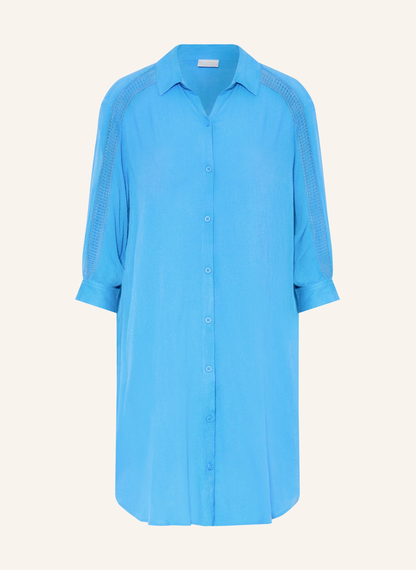 Charmline Robe de plage CAFTAN avec dentelle et manches 3/4: BLEU CLAIR