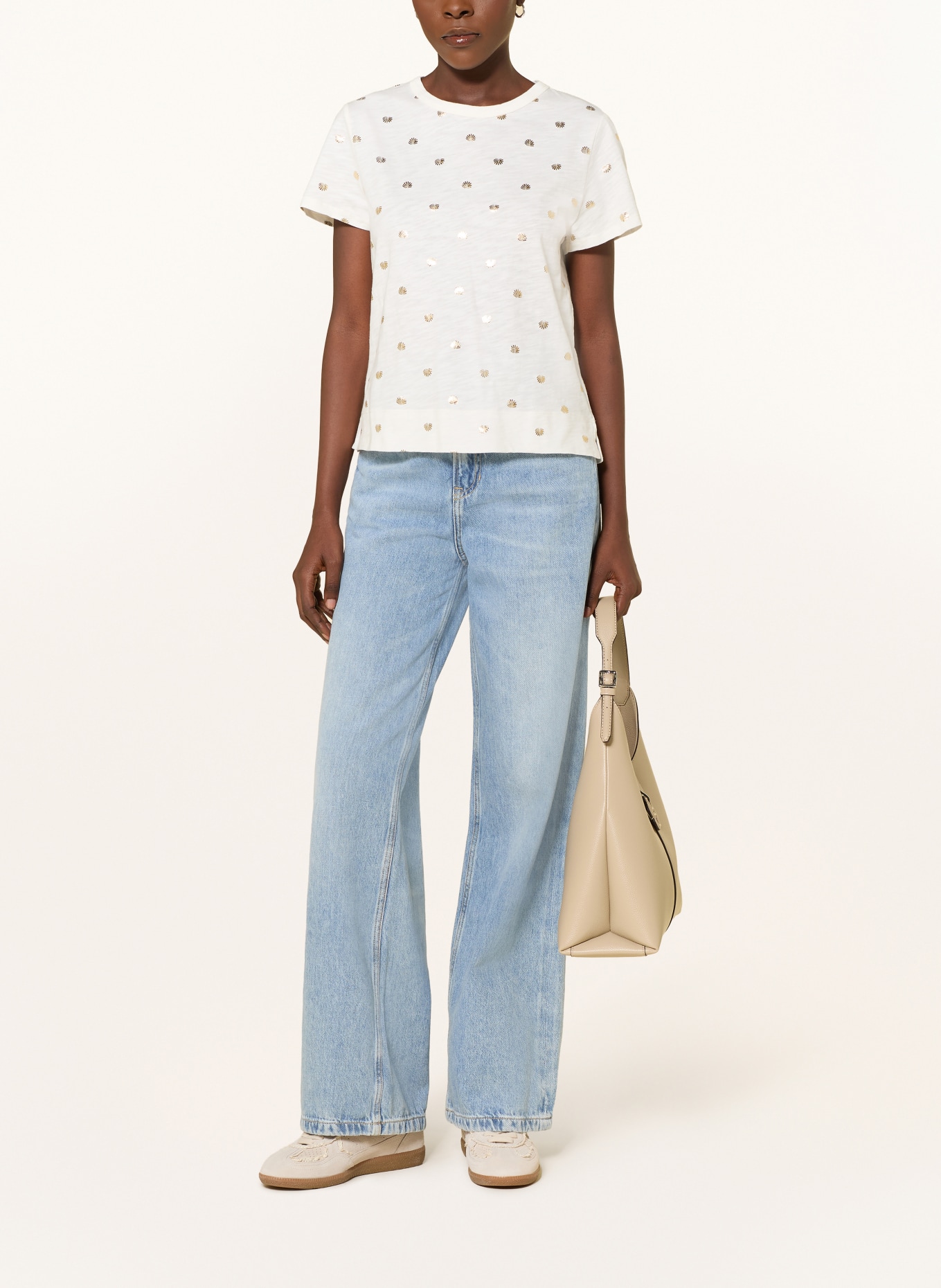 HOBBS Koszulka ADALINE: ECRU / ZŁOTY