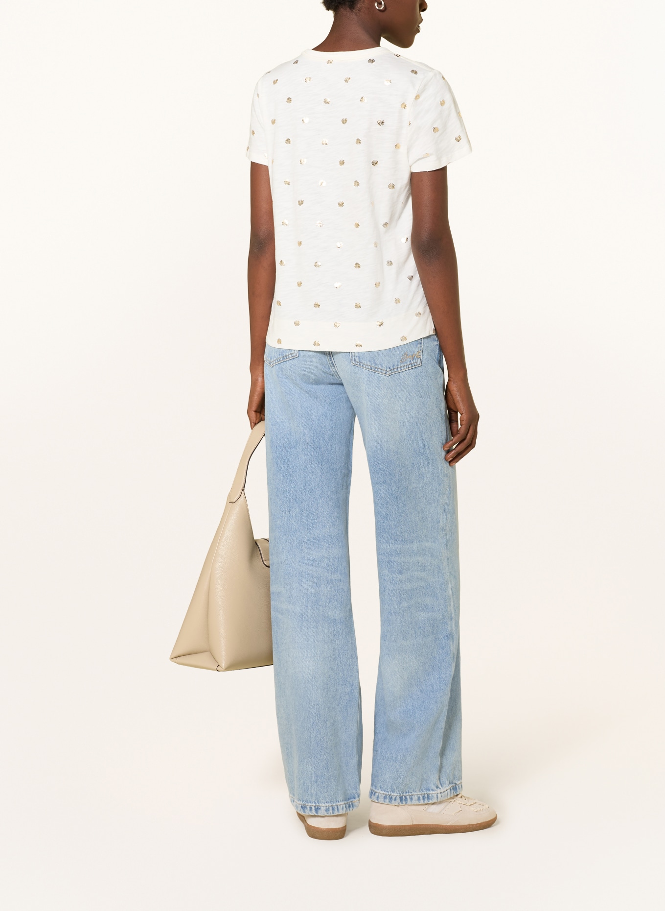 HOBBS Koszulka ADALINE: ECRU / ZŁOTY