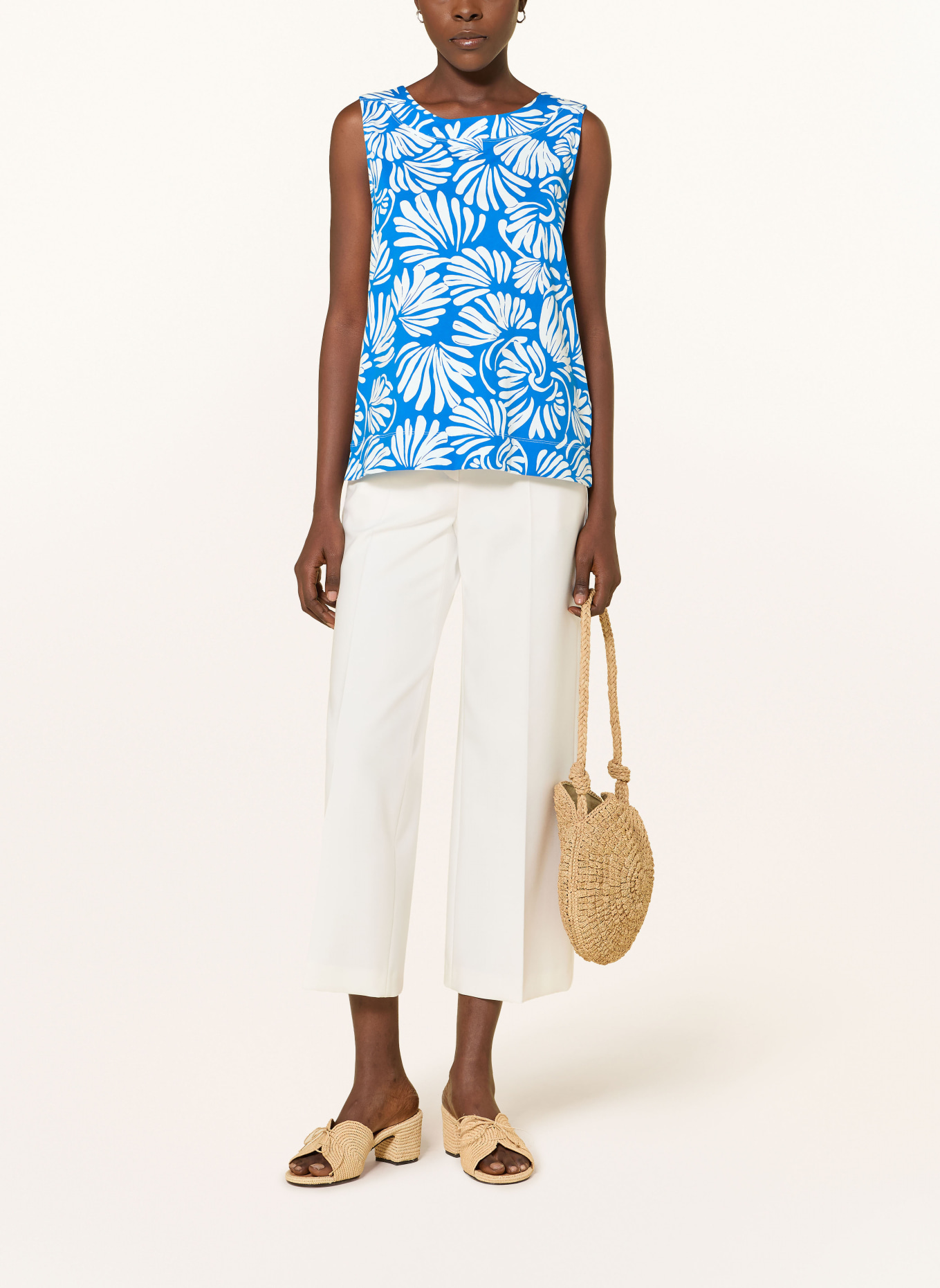 HOBBS Top FERN: BLAUW / WIT