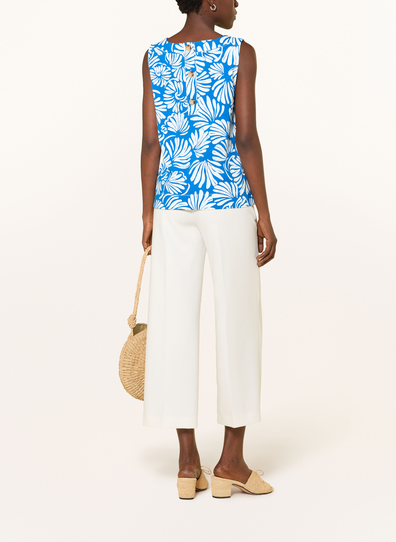 HOBBS Top FERN: BLAUW / WIT