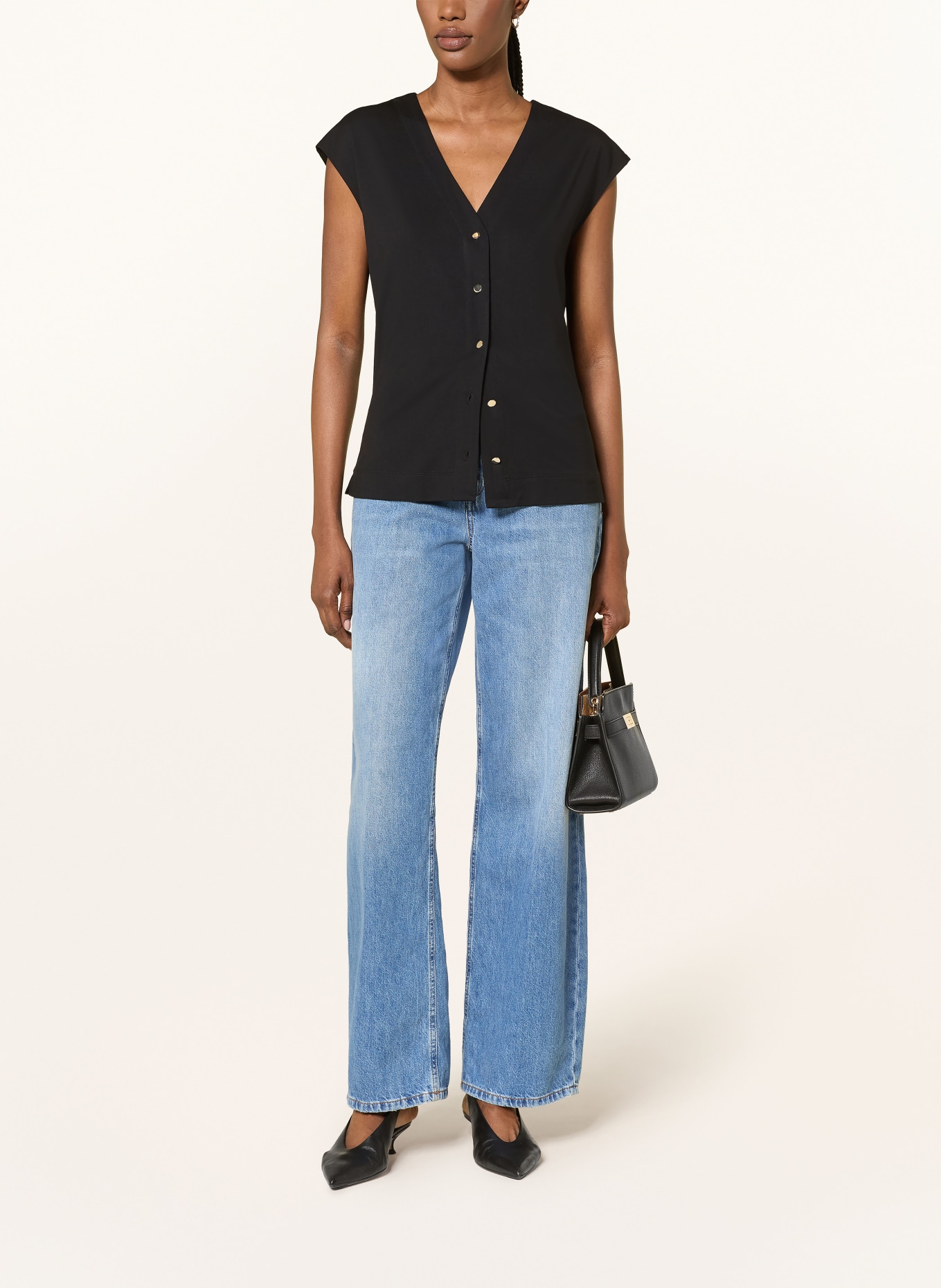 HOBBS Jersey blouse HAYLEY: ZWART