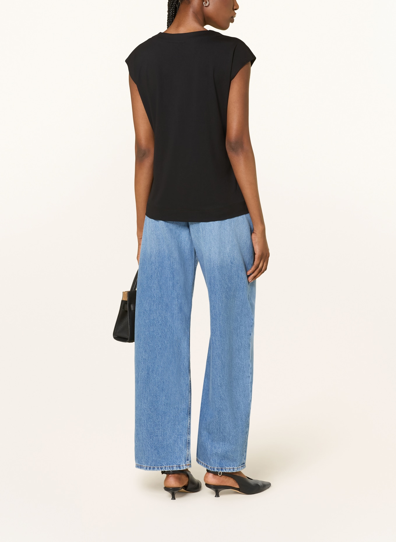 HOBBS Jersey blouse HAYLEY: ZWART